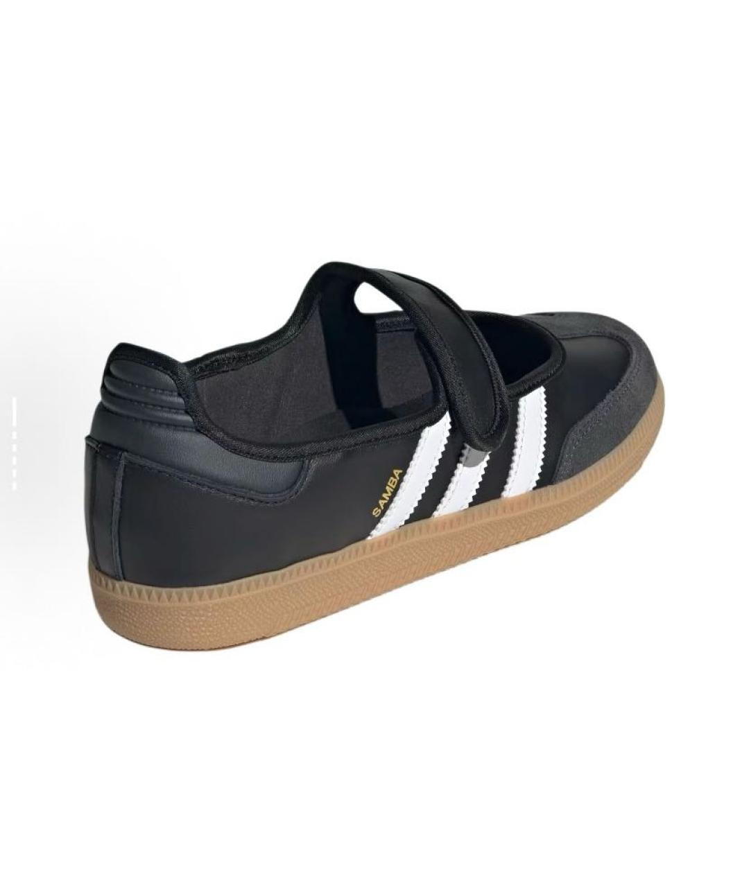 ADIDAS Черные кожаные кроссовки, фото 4