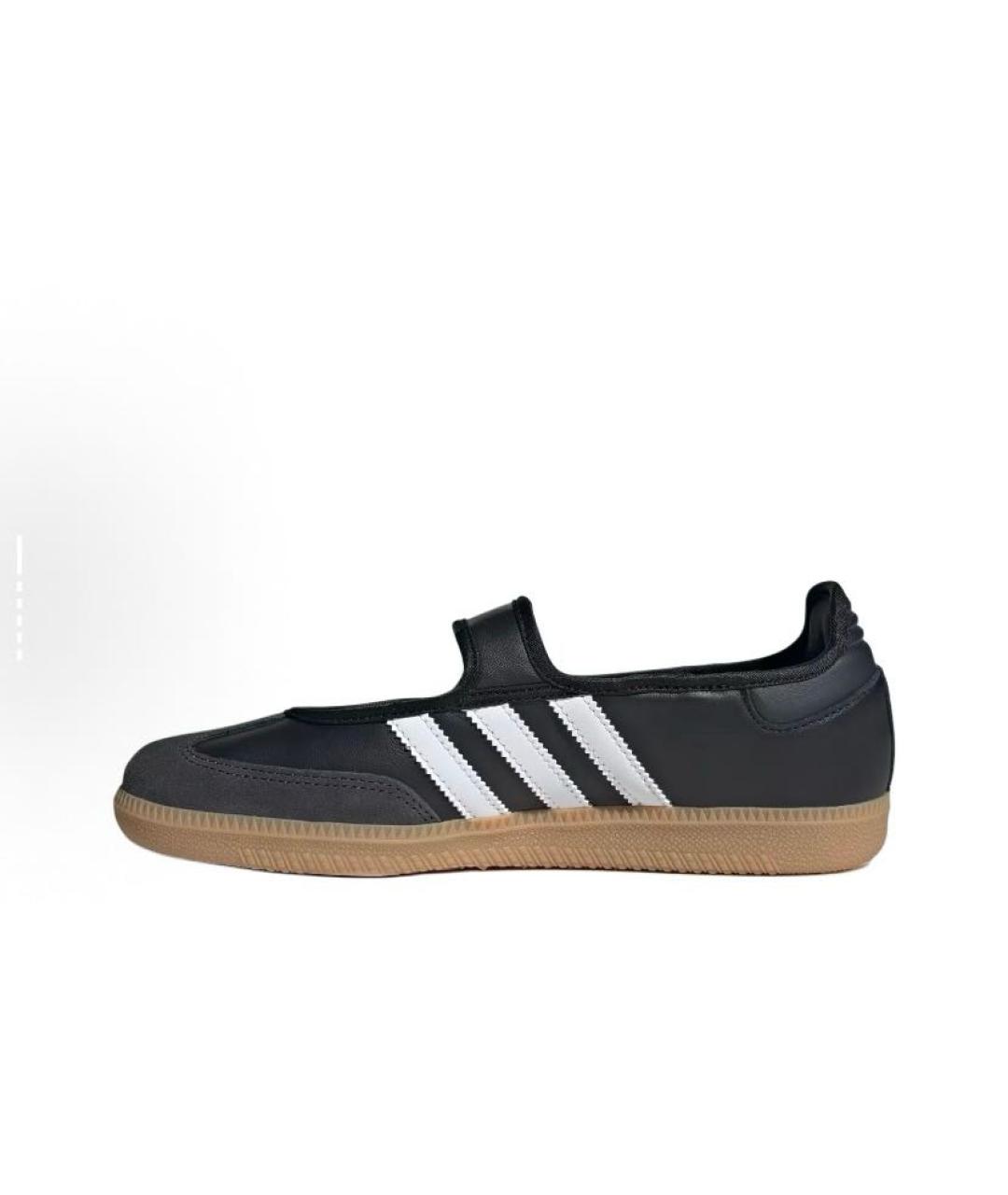 ADIDAS Черные кожаные кроссовки, фото 2