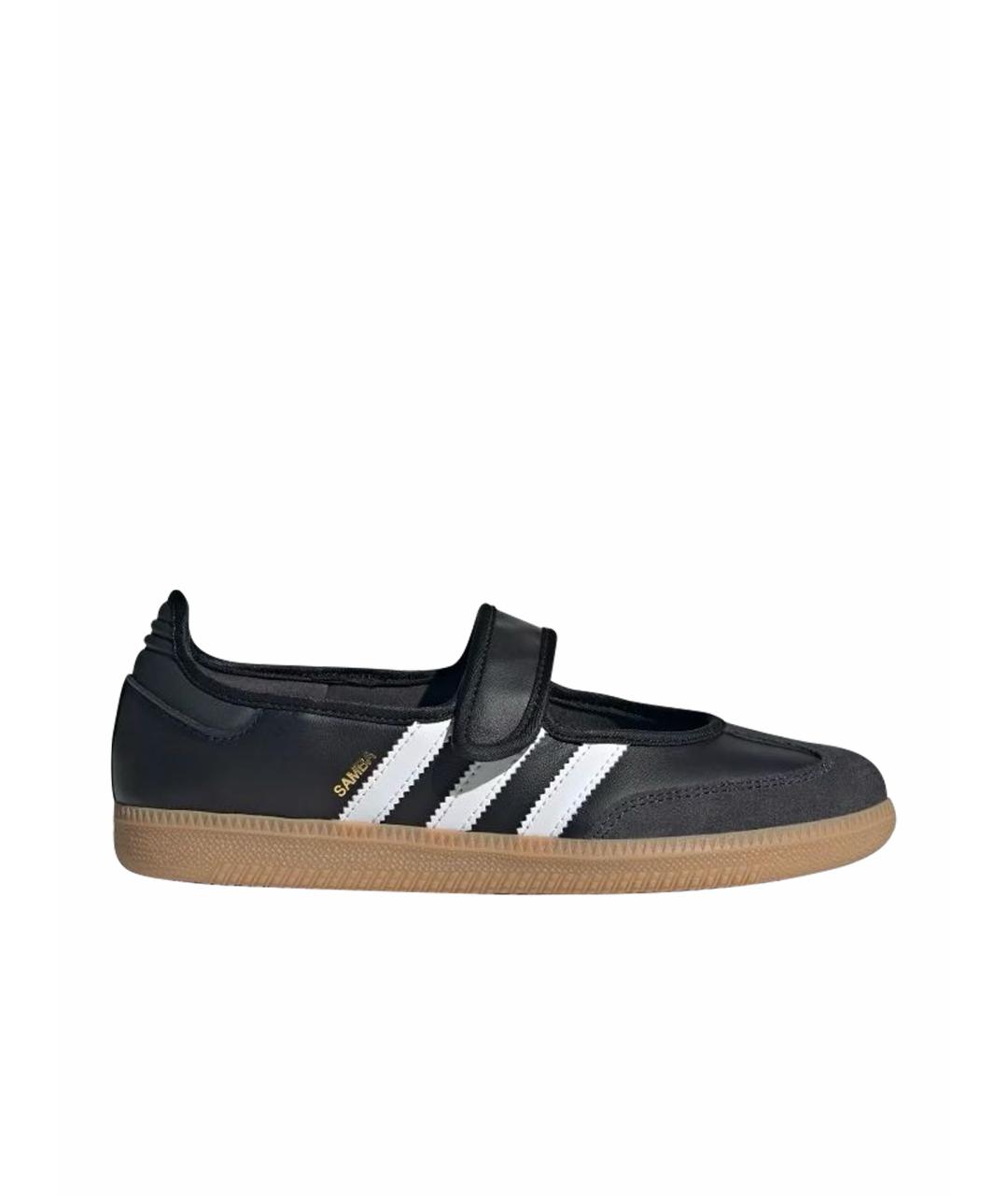 ADIDAS Черные кожаные кроссовки, фото 1