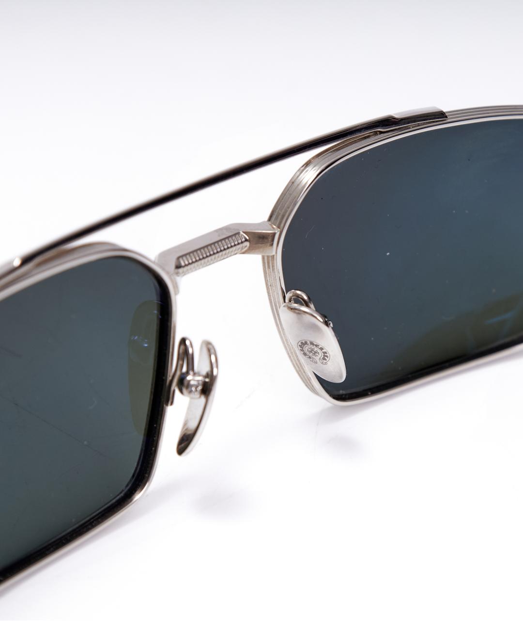CHROME HEARTS Серые металлические солнцезащитные очки, фото 3