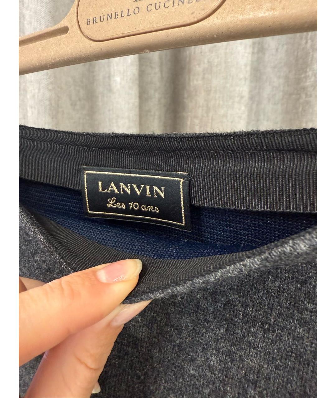 LANVIN Антрацитовая юбка мини, фото 3
