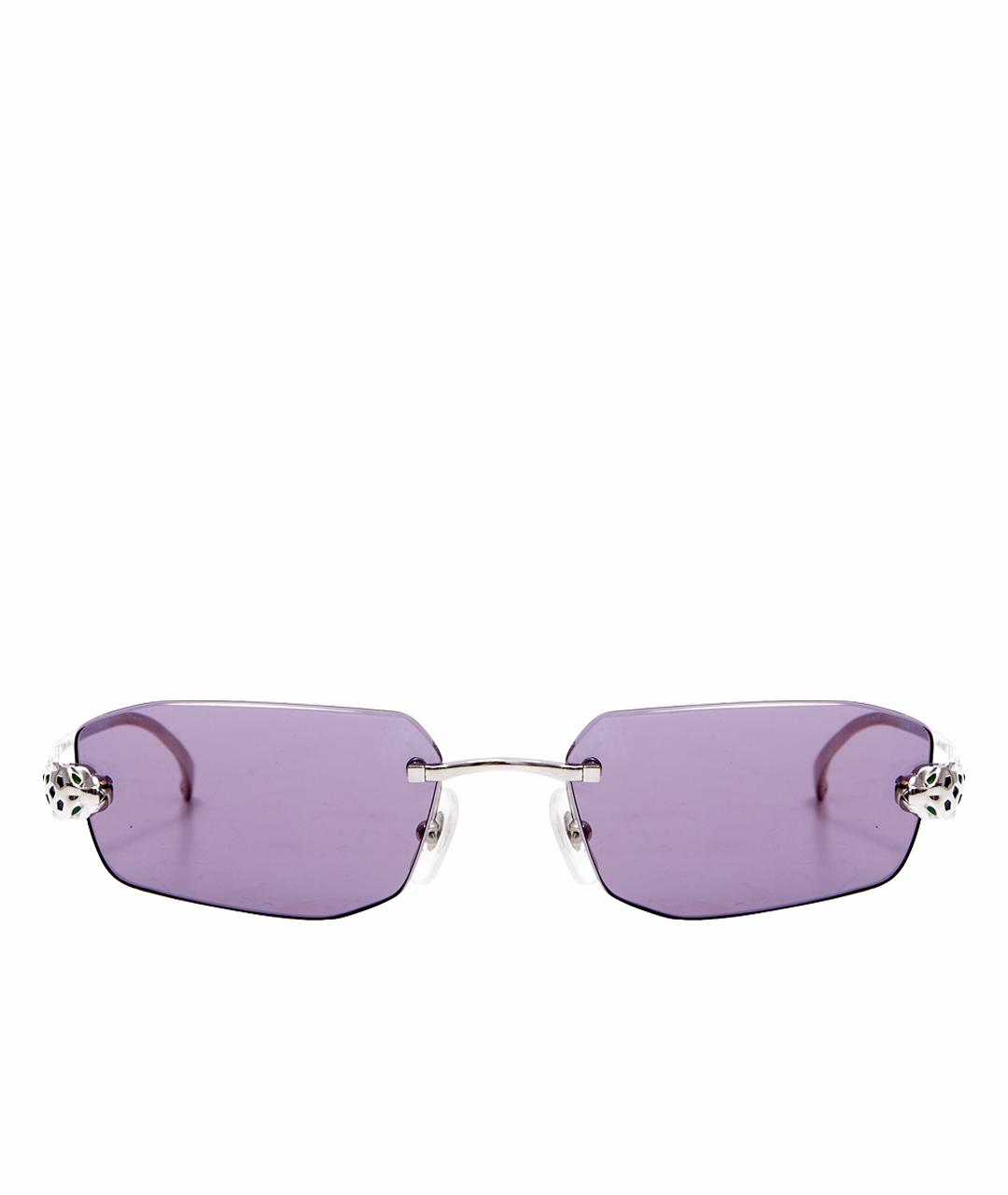 CARTIER Фиолетовые металлические солнцезащитные очки, фото 1