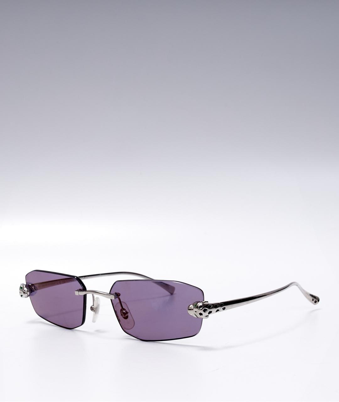 CARTIER Фиолетовые металлические солнцезащитные очки, фото 2
