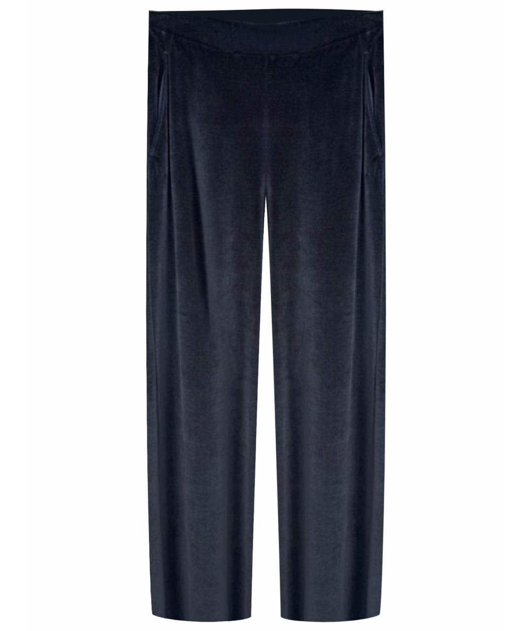 MAX MARA Темно-синие хлопковые брюки широкие, фото 1