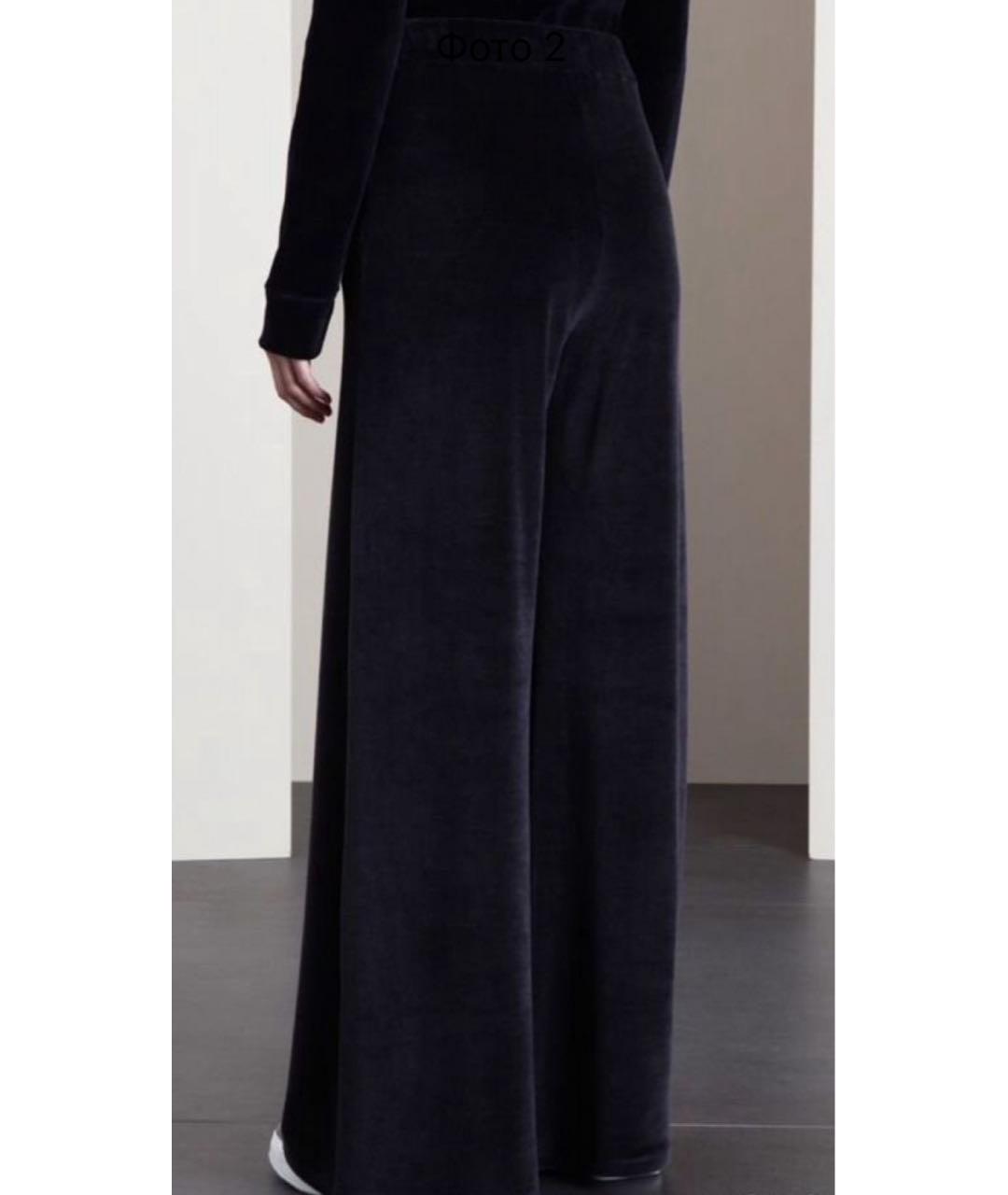 MAX MARA Темно-синие хлопковые брюки широкие, фото 2