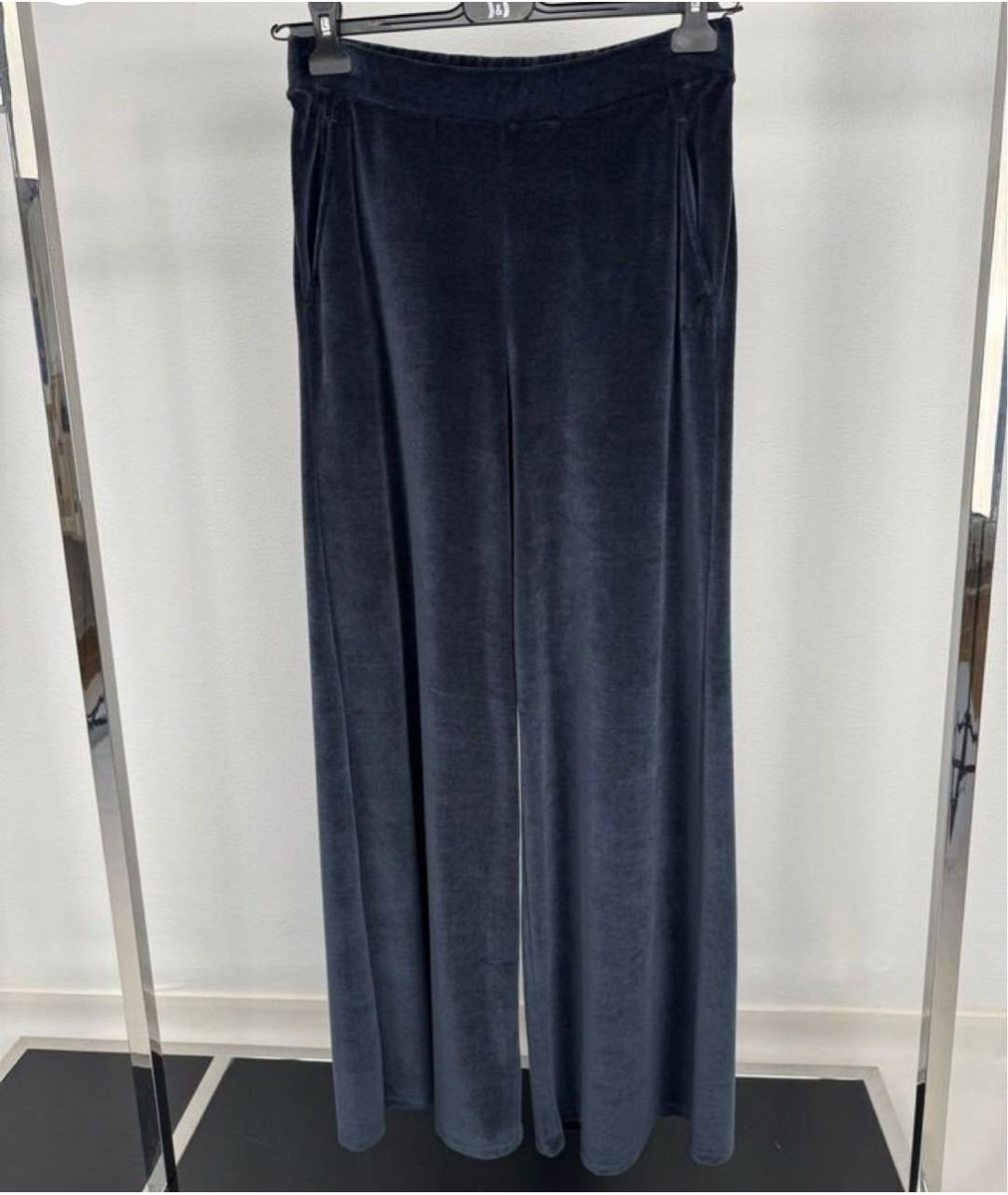MAX MARA Темно-синие хлопковые брюки широкие, фото 7