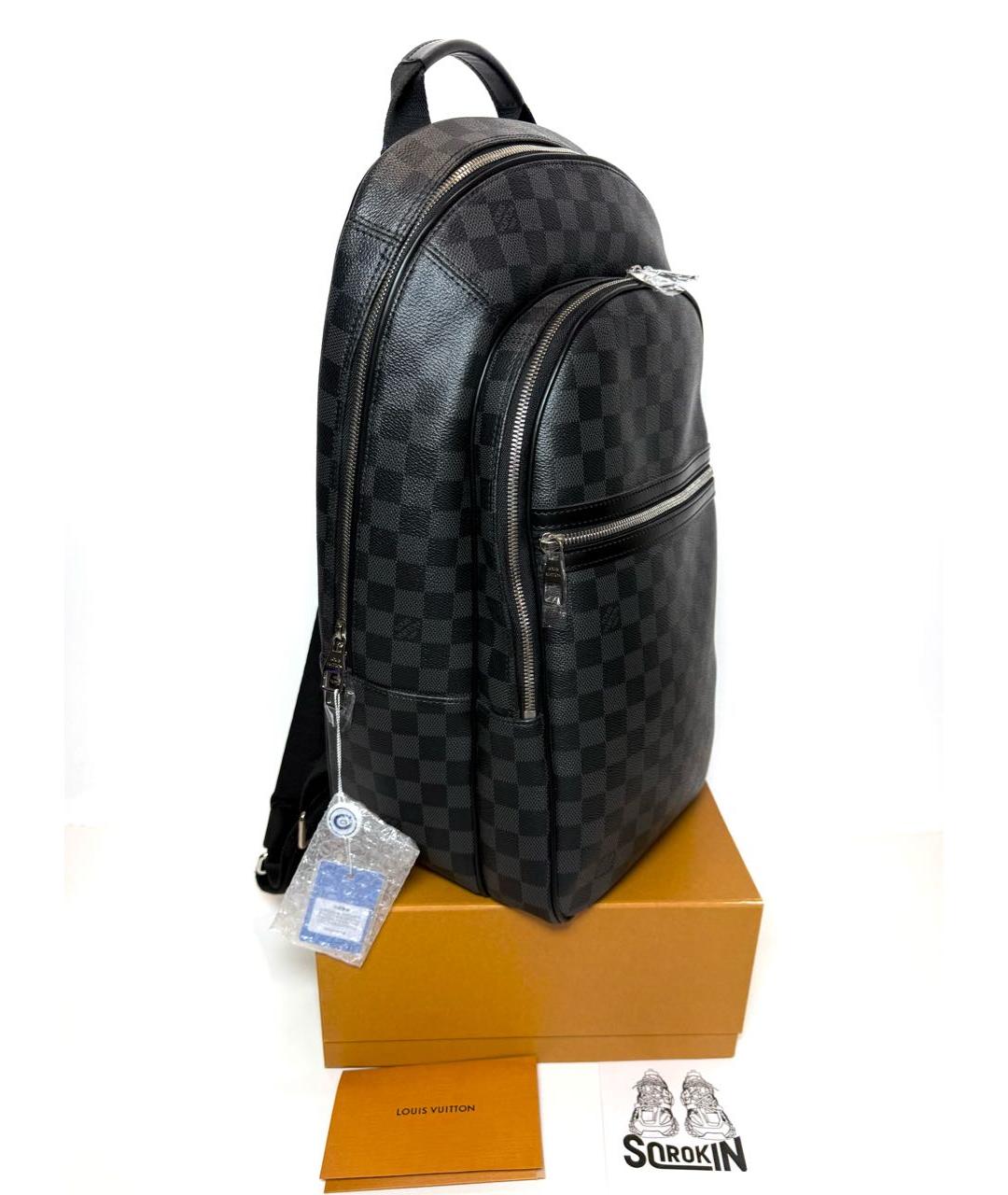 LOUIS VUITTON Черный кожаный рюкзак, фото 6