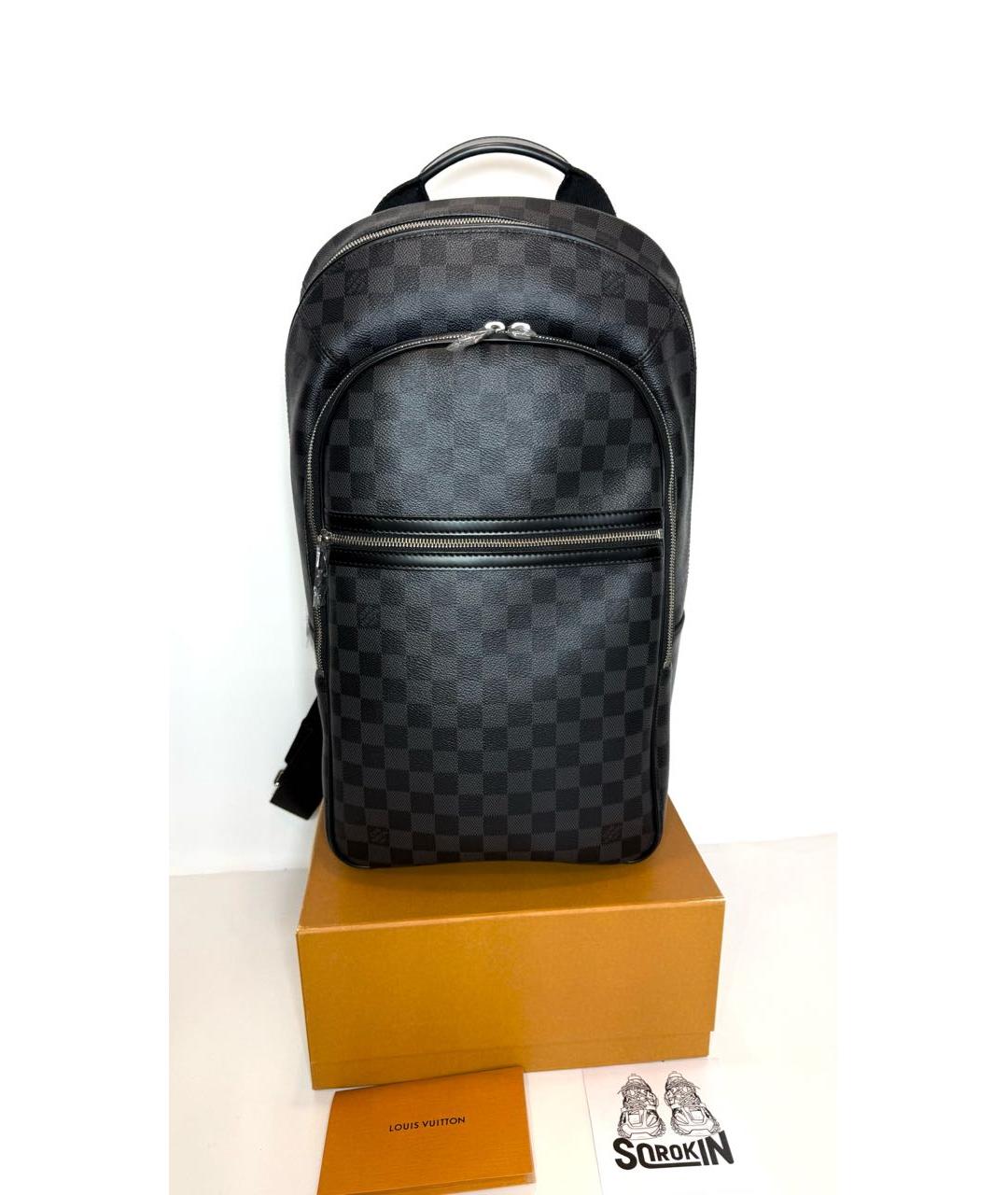 LOUIS VUITTON Черный кожаный рюкзак, фото 5