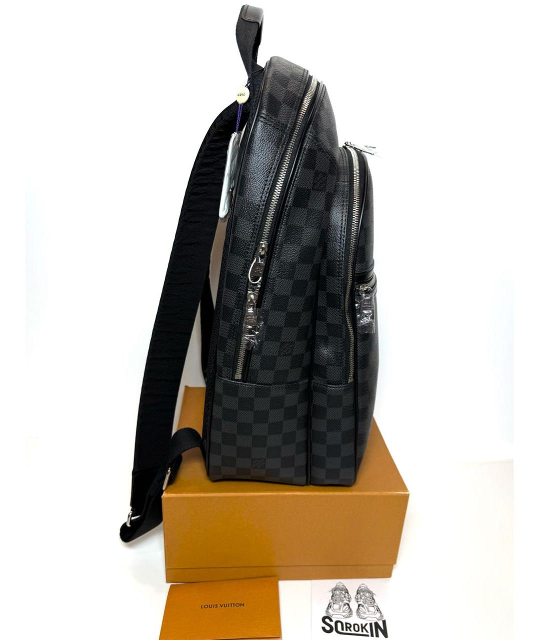 LOUIS VUITTON Черный кожаный рюкзак, фото 7