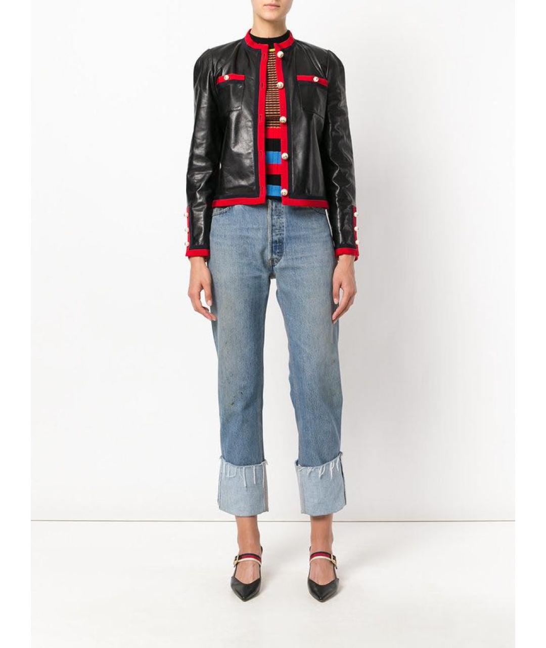 GUCCI Черная кожаная куртка, фото 9