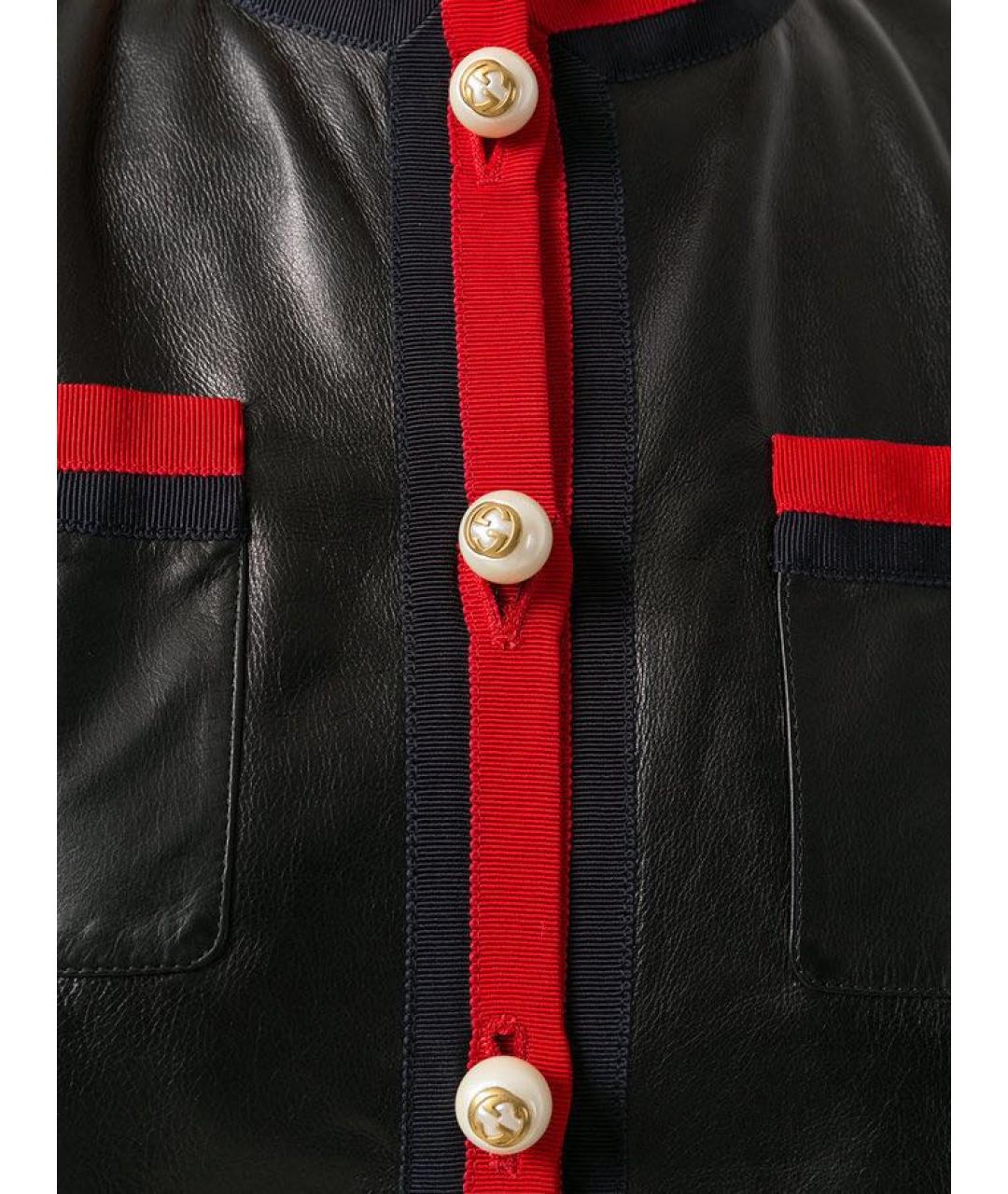 GUCCI Черная кожаная куртка, фото 3