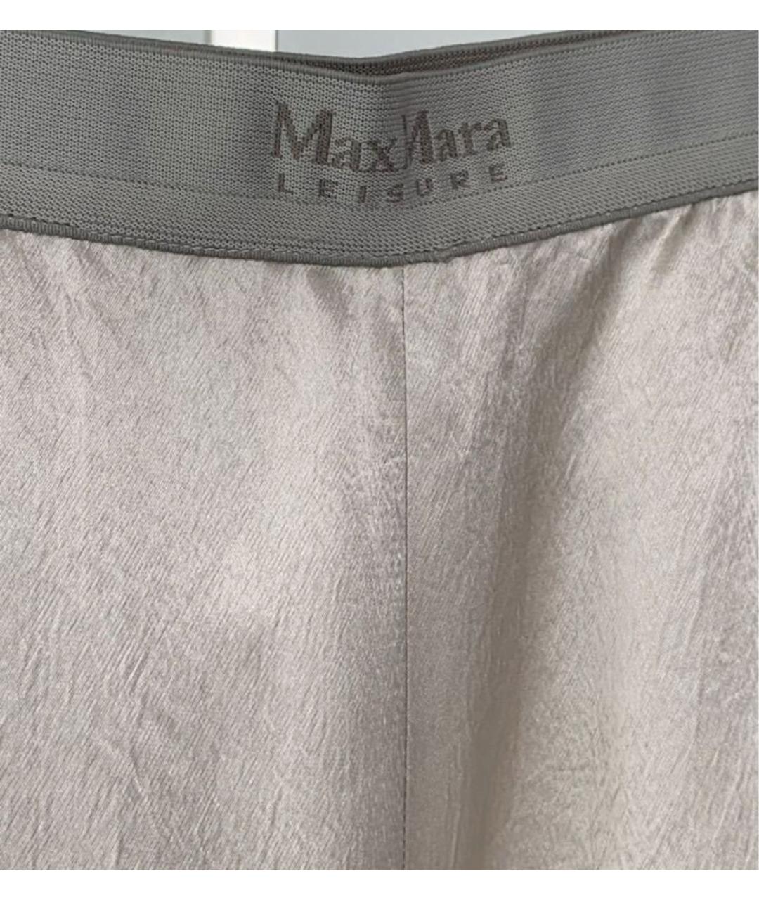 MAX MARA Серые ацетатные брюки узкие, фото 4