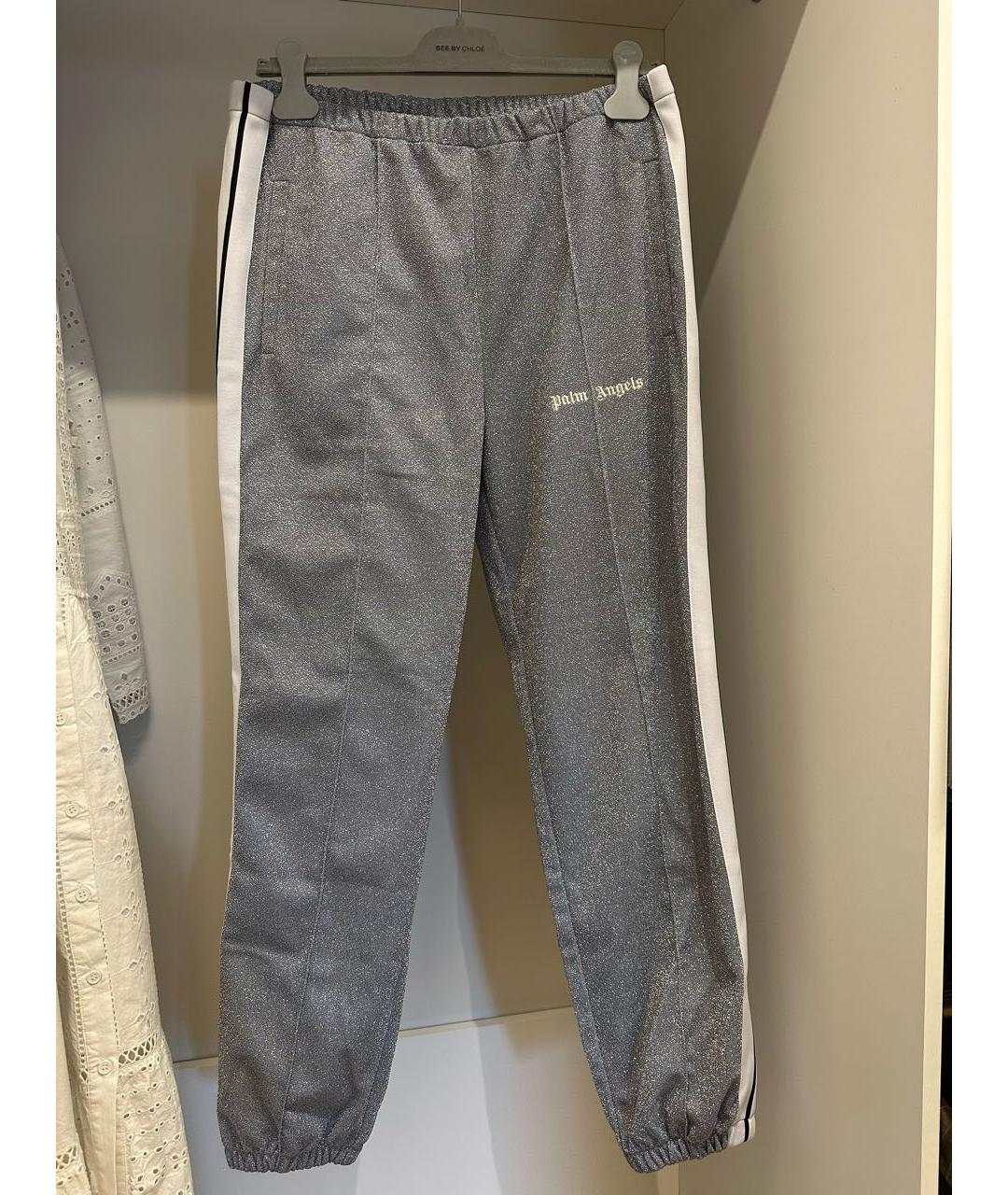 PALM ANGELS Серебряные полиэстеровые спортивные брюки и шорты, фото 2