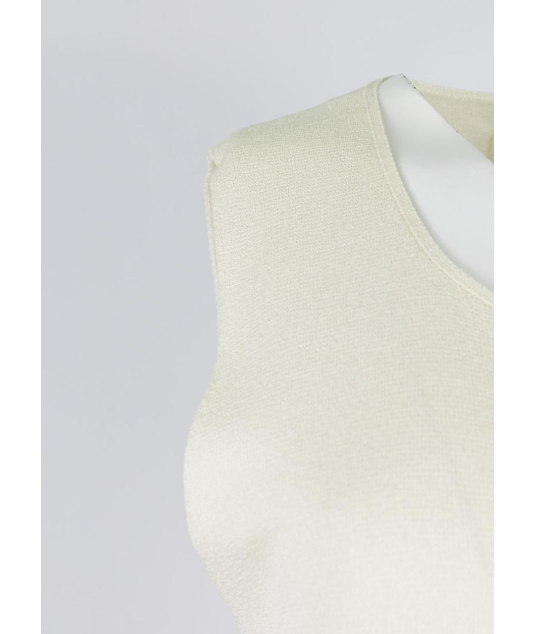 JIL SANDER Белый шелковый сарафан, фото 2