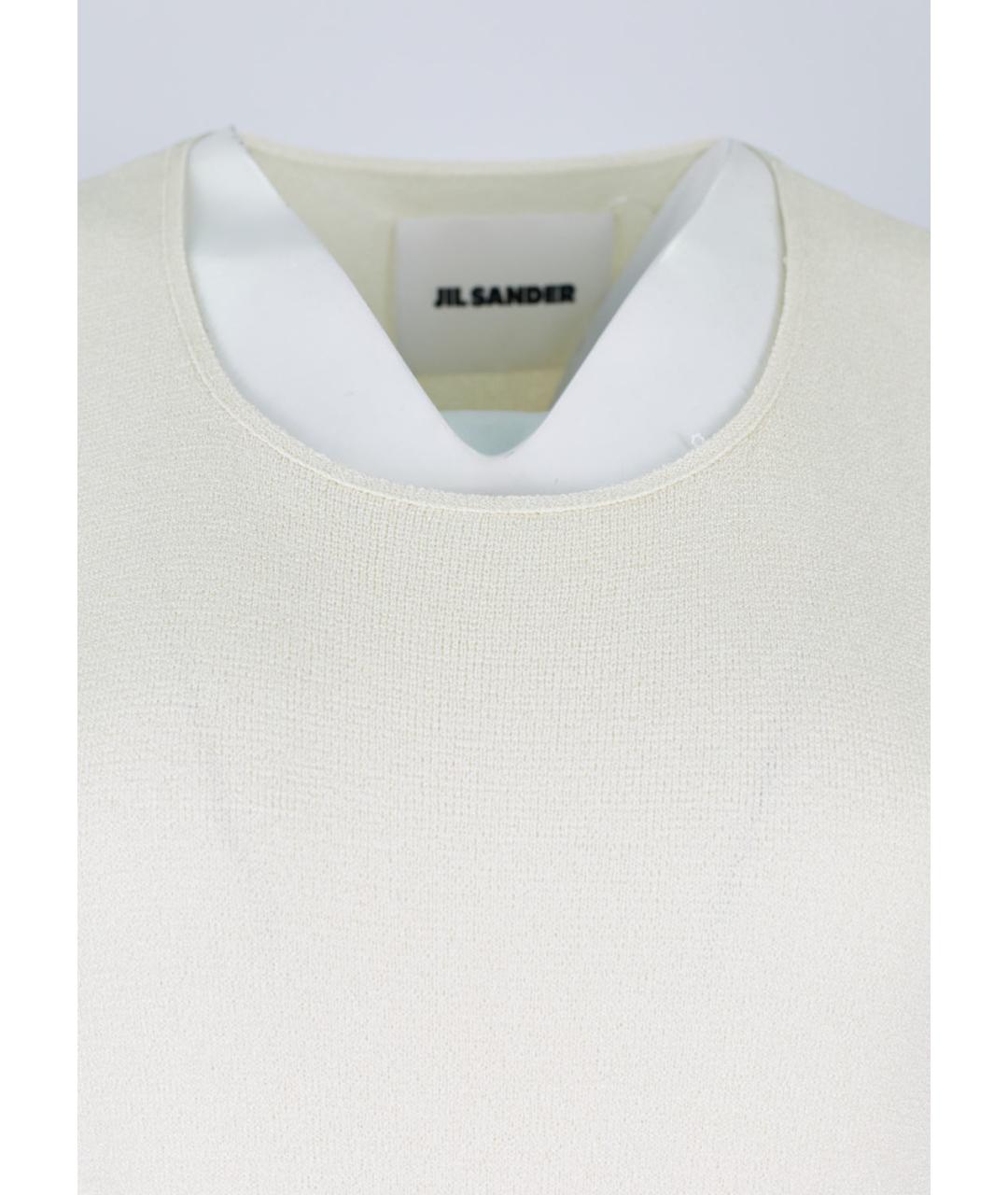 JIL SANDER Белый шелковый сарафан, фото 3