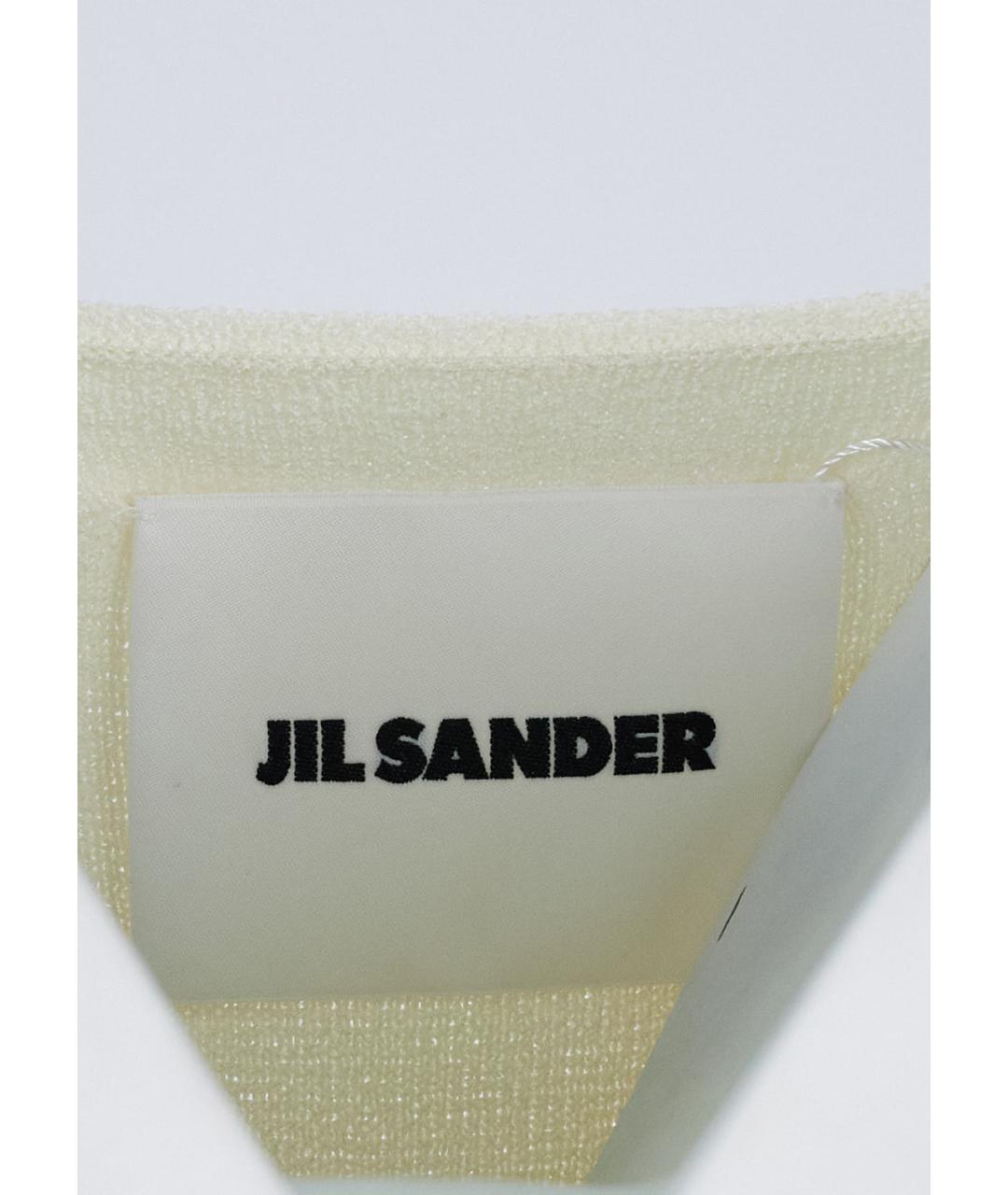 JIL SANDER Белый шелковый сарафан, фото 4