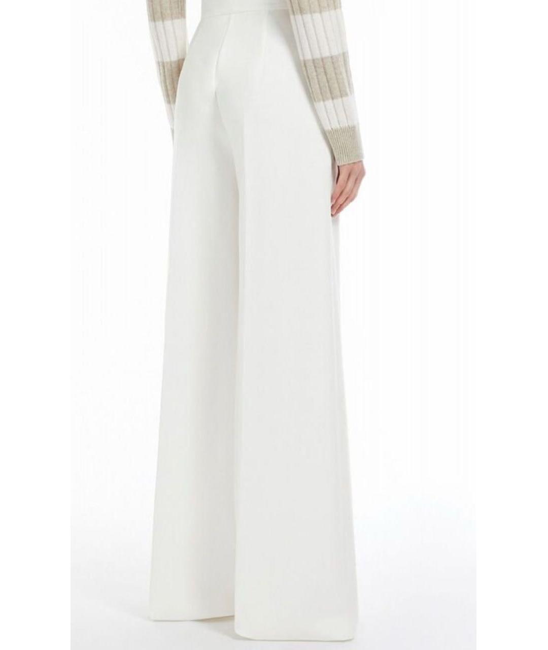 MAX MARA Белые хлопковые брюки широкие, фото 2