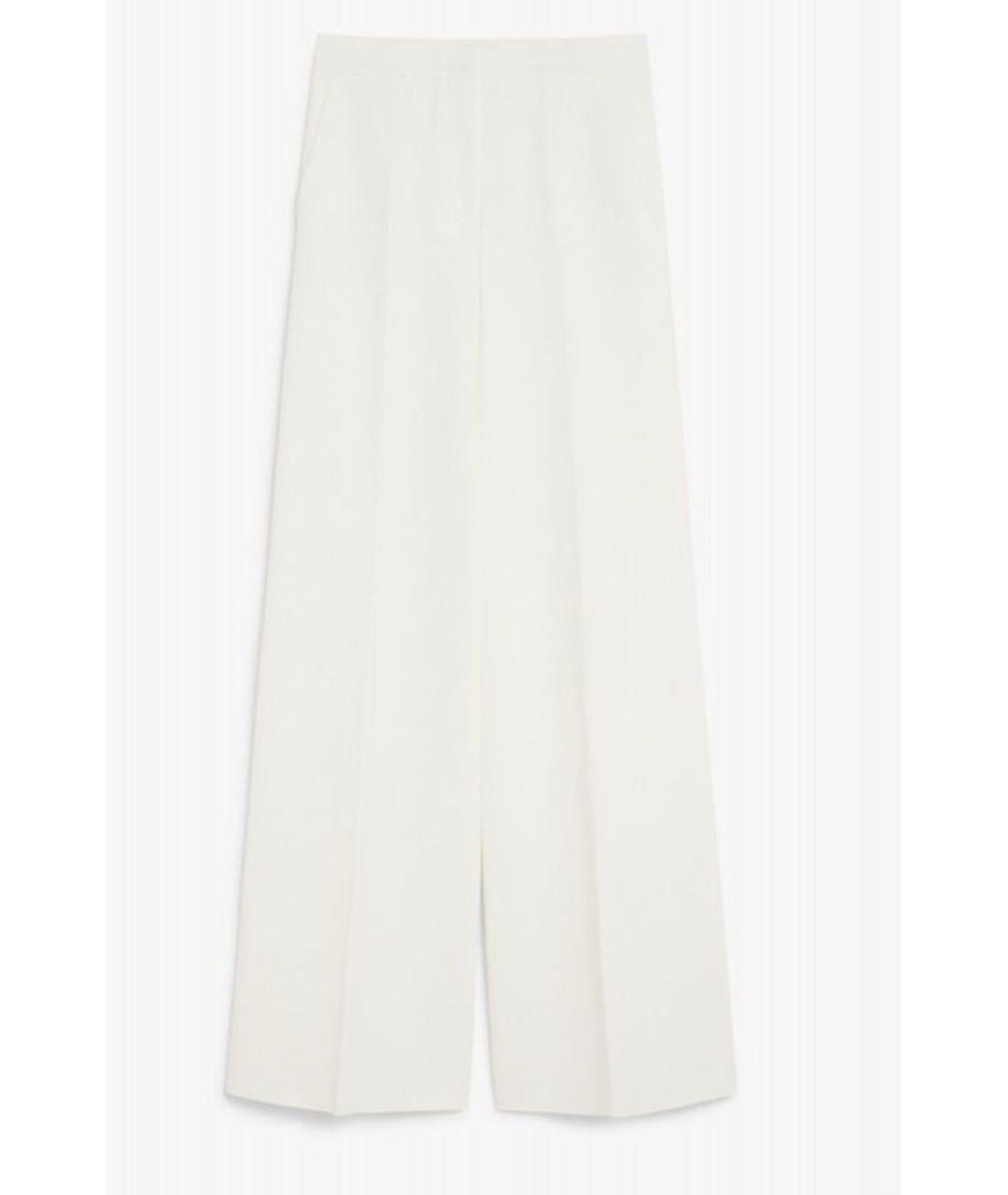 MAX MARA Белые хлопковые брюки широкие, фото 6