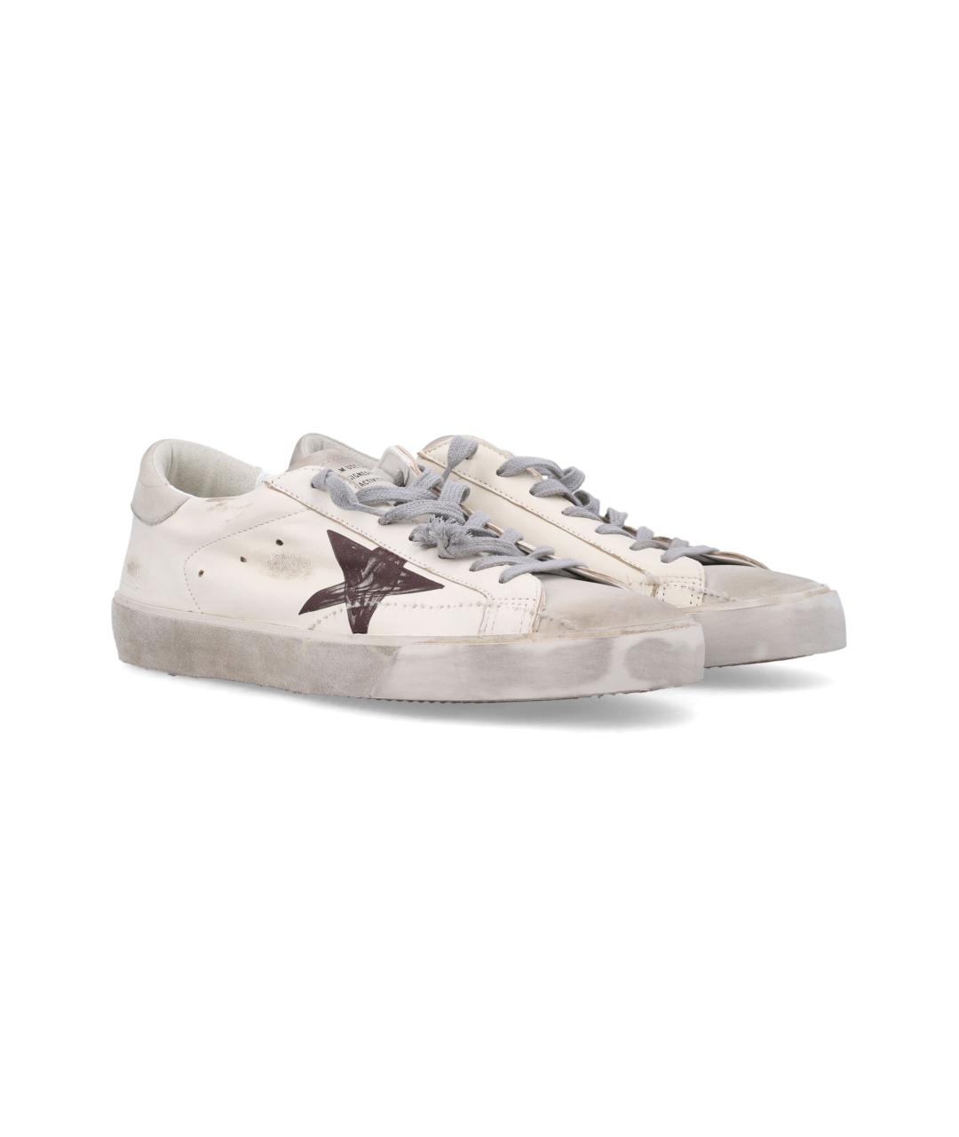 GOLDEN GOOSE DELUXE BRAND Белые кожаные низкие кроссовки / кеды, фото 2