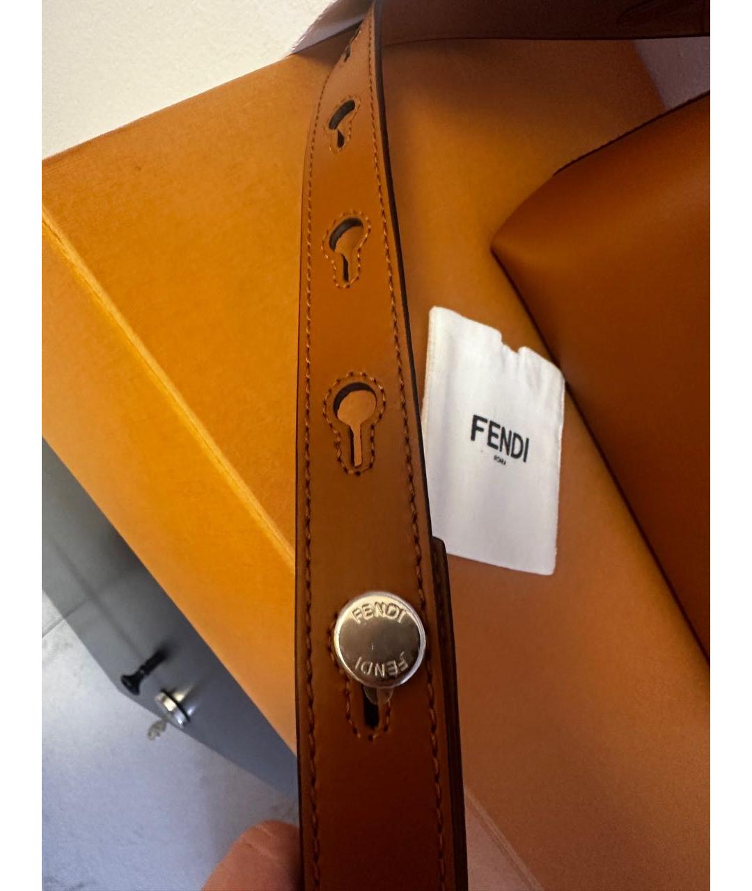 FENDI Коричневая кожаная сумка тоут, фото 7