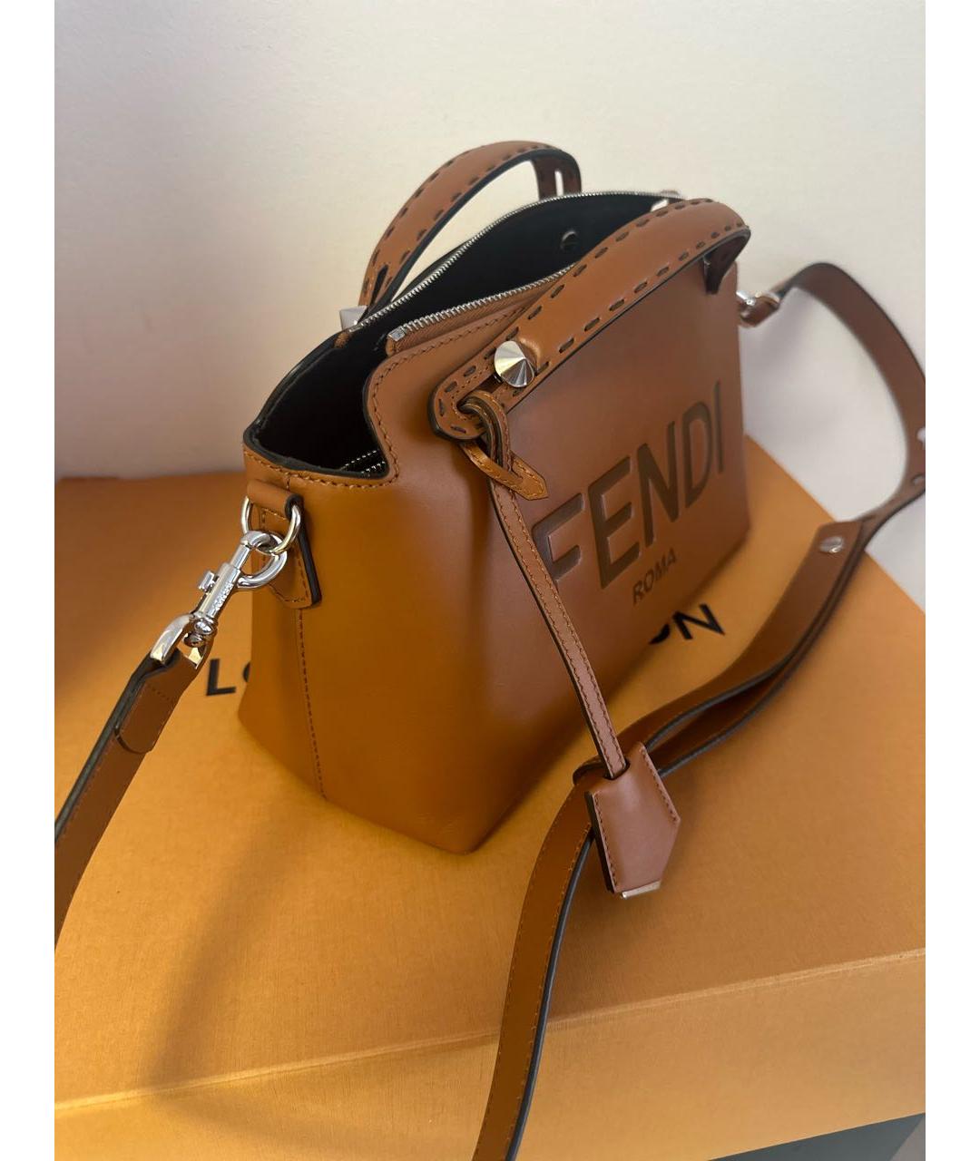 FENDI Коричневая кожаная сумка тоут, фото 2