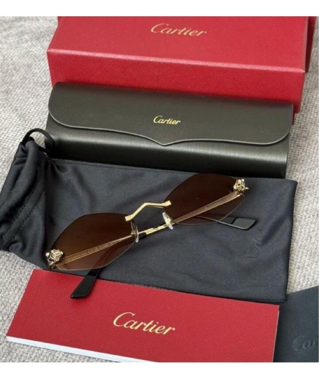 CARTIER Фиолетовые металлические солнцезащитные очки, фото 2