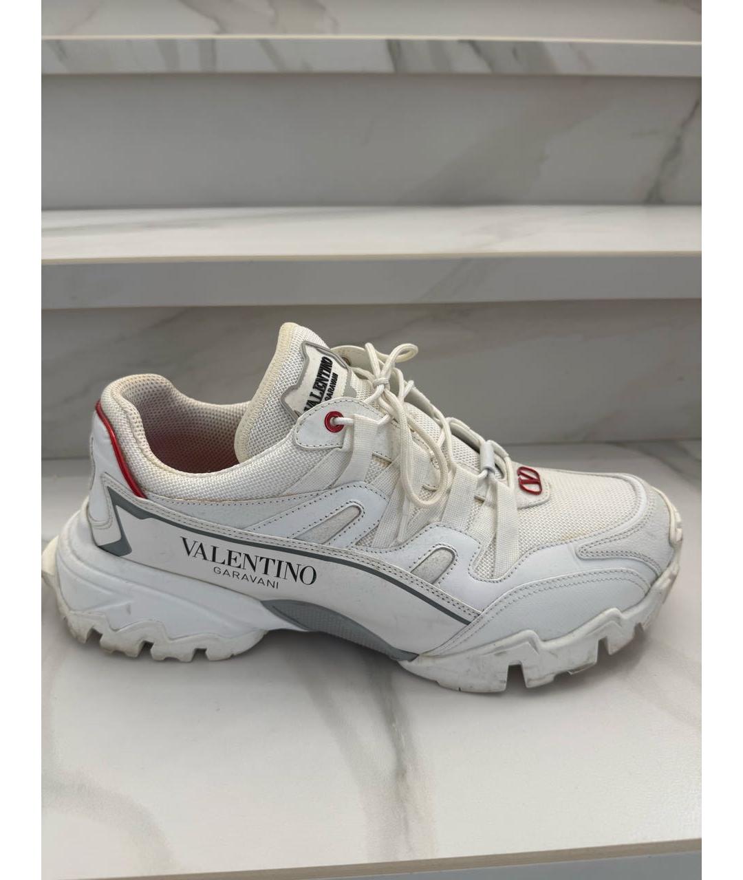 VALENTINO Белые текстильные низкие кроссовки / кеды, фото 5