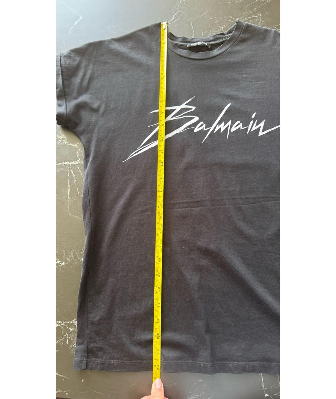 BALMAIN Черная хлопковая футболка, фото 5
