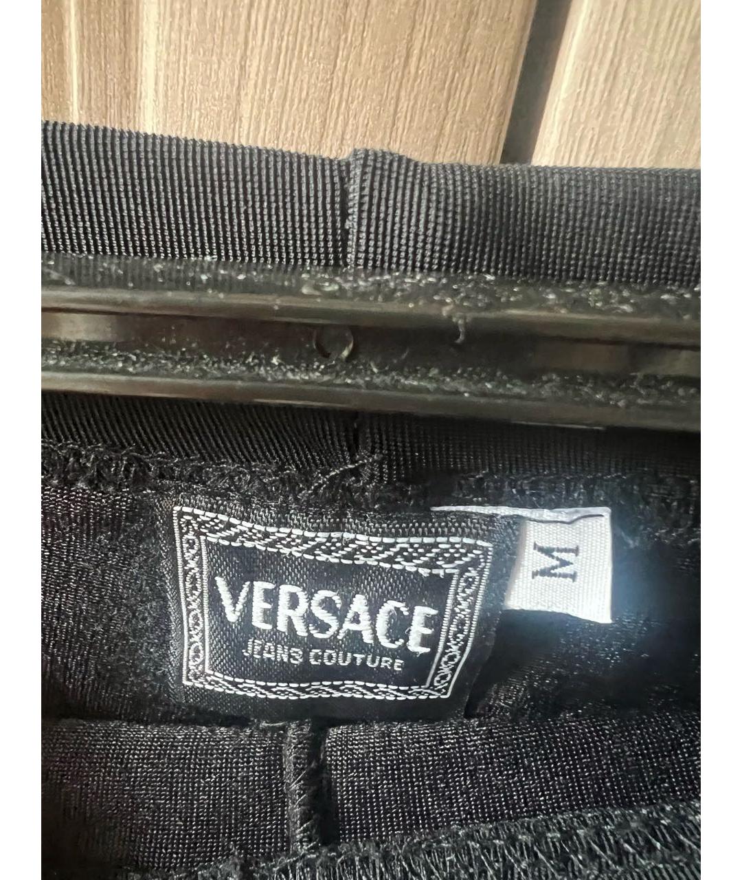 VERSACE JEANS COUTURE Черные синтетические леггинсы и велосипедки, фото 4
