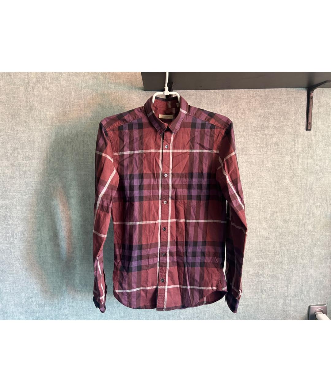 BURBERRY Бордовая кэжуал рубашка, фото 9