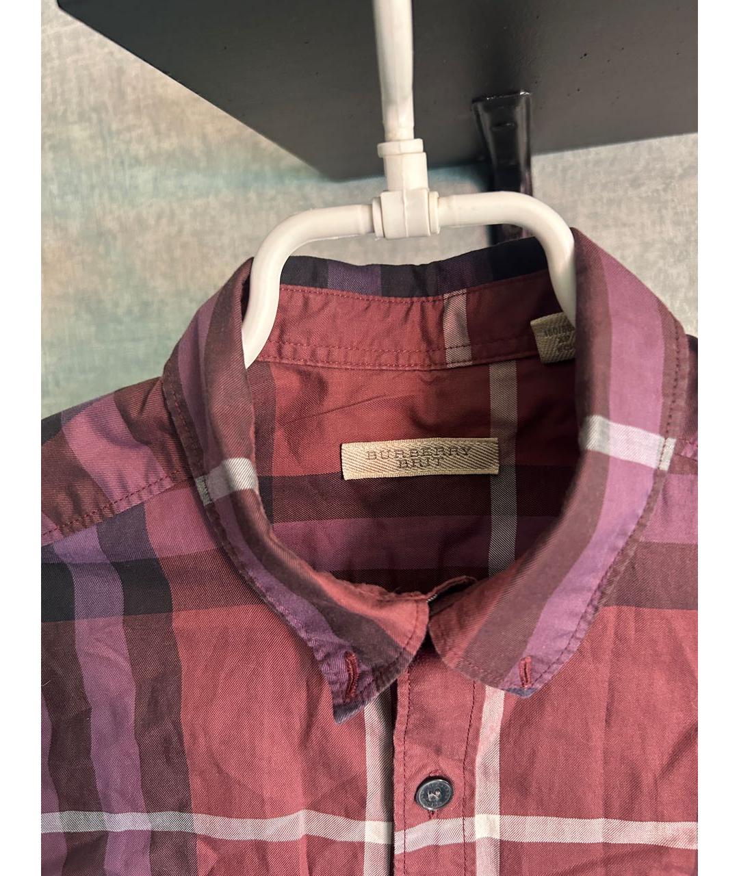 BURBERRY Бордовая кэжуал рубашка, фото 5