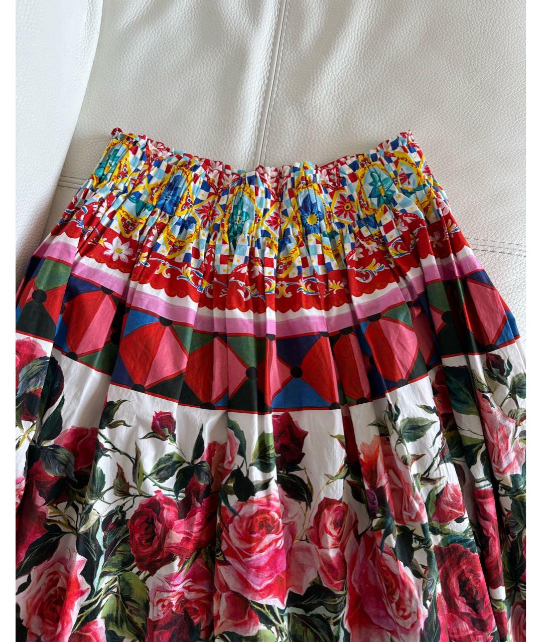 DOLCE&GABBANA Мульти хлопковая юбка миди, фото 3