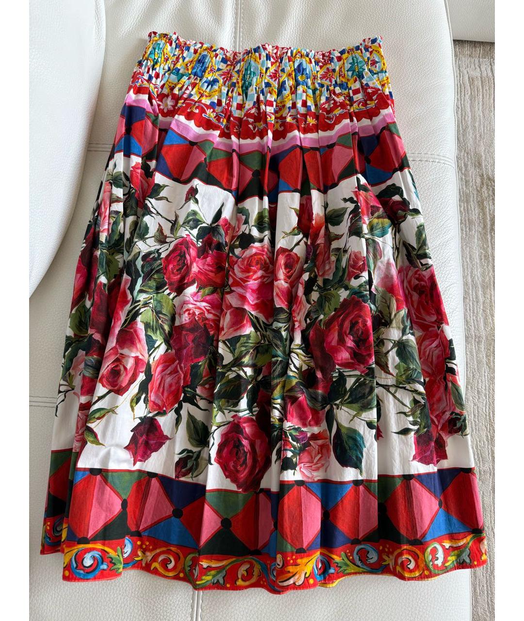 DOLCE&GABBANA Мульти хлопковая юбка миди, фото 6
