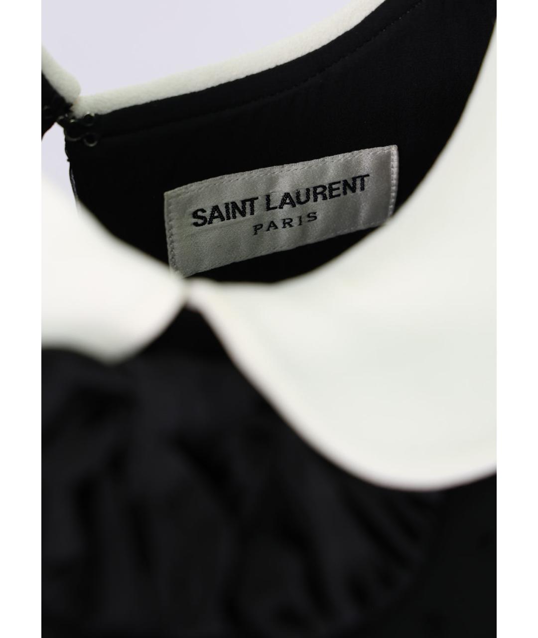 SAINT LAURENT Черное полиэстеровое повседневное платье, фото 4