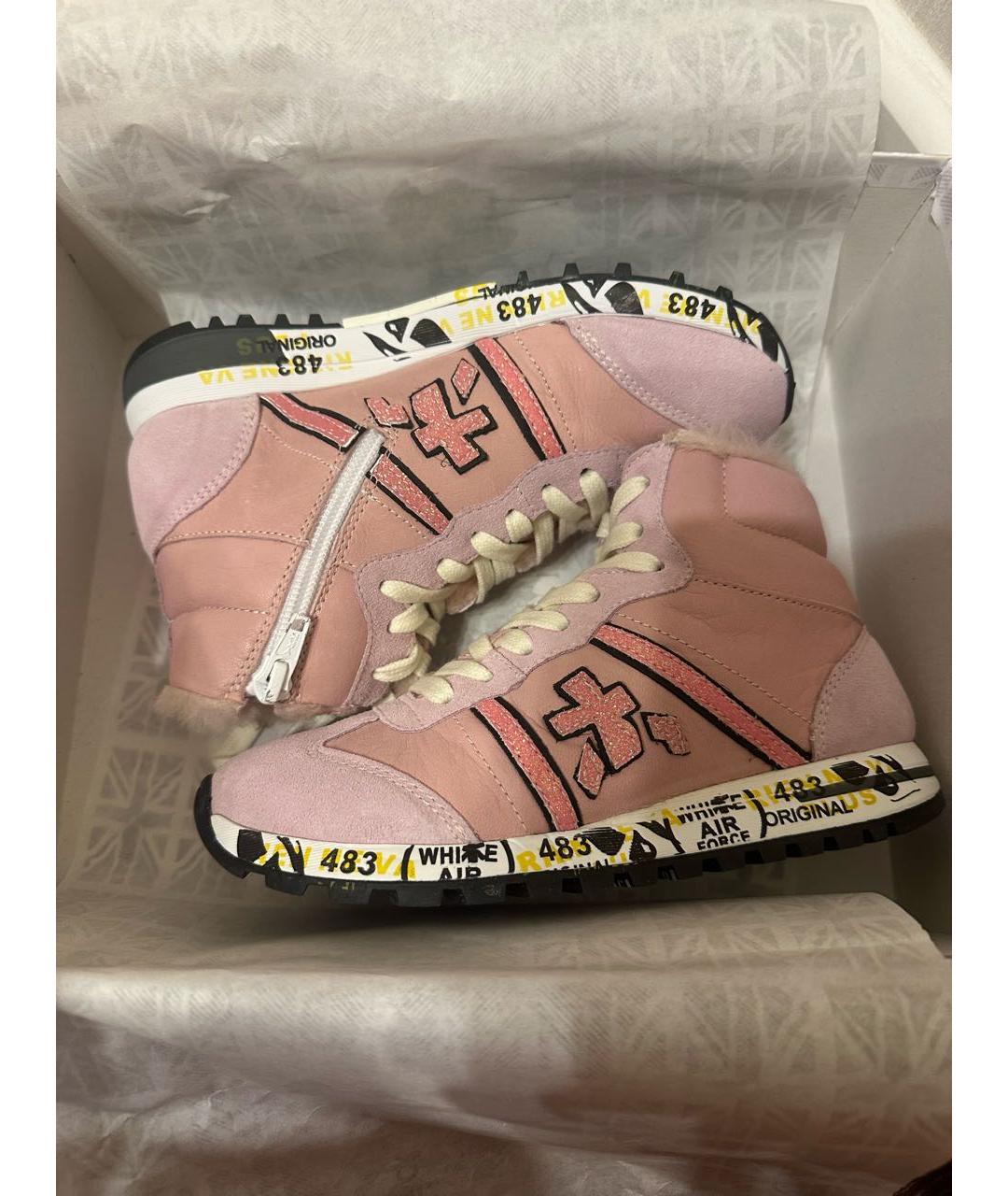 PREMIATA KIDS Розовые кожаные кеды, фото 4