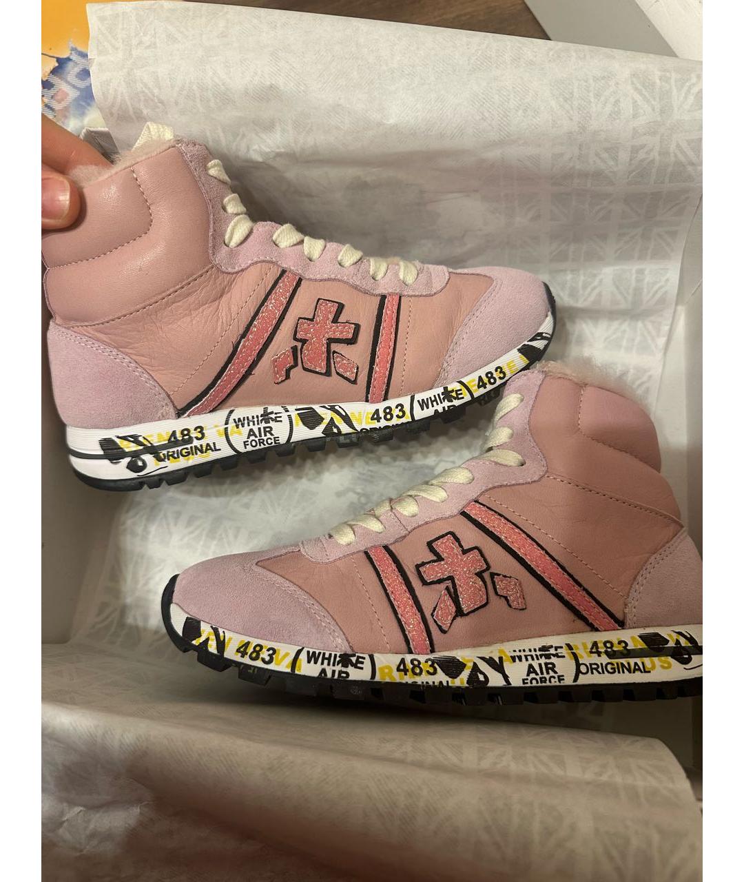 PREMIATA KIDS Розовые кожаные кеды, фото 3