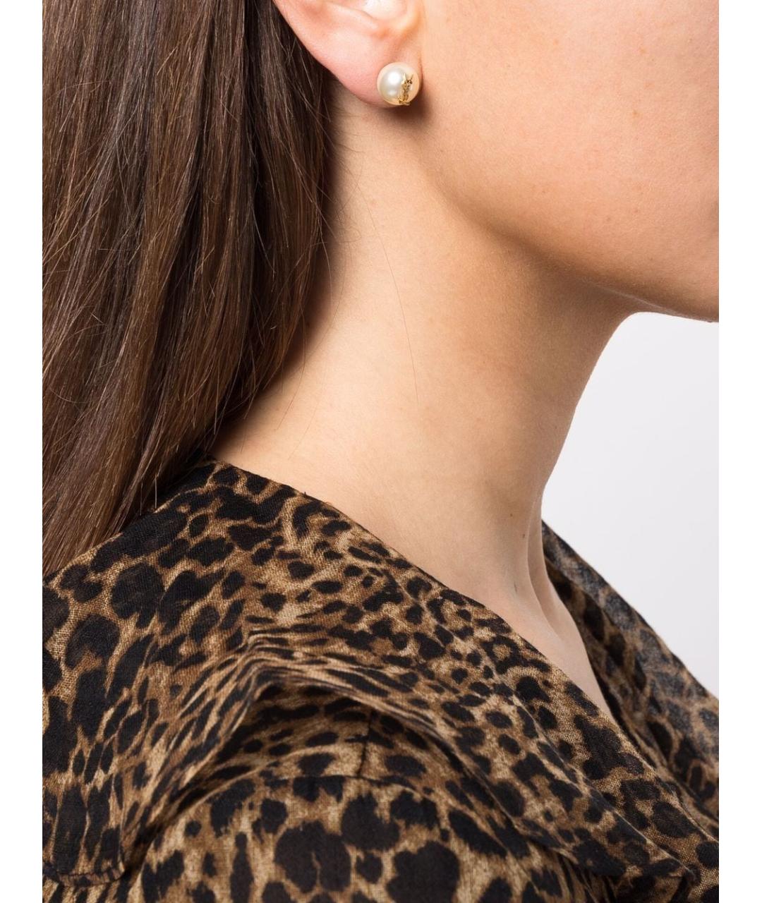SAINT LAURENT Белые серьги, фото 2