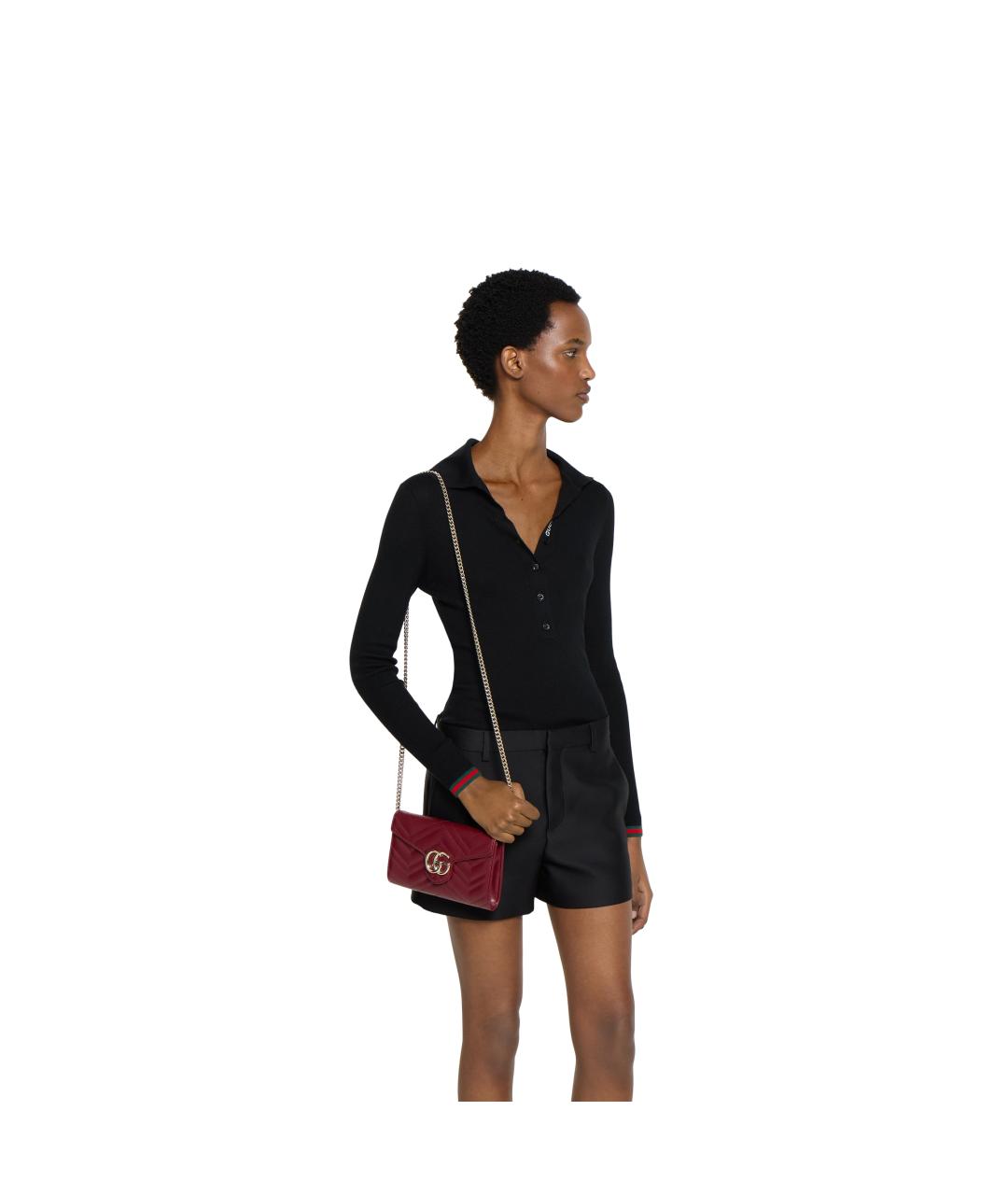 GUCCI Красная кожаная сумка через плечо, фото 2