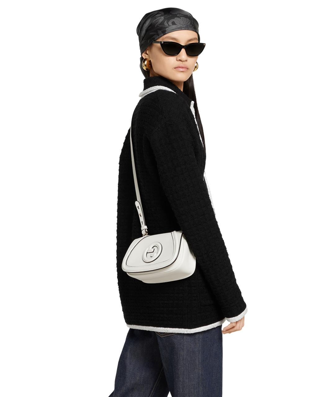 GUCCI Белая кожаная сумка через плечо, фото 4