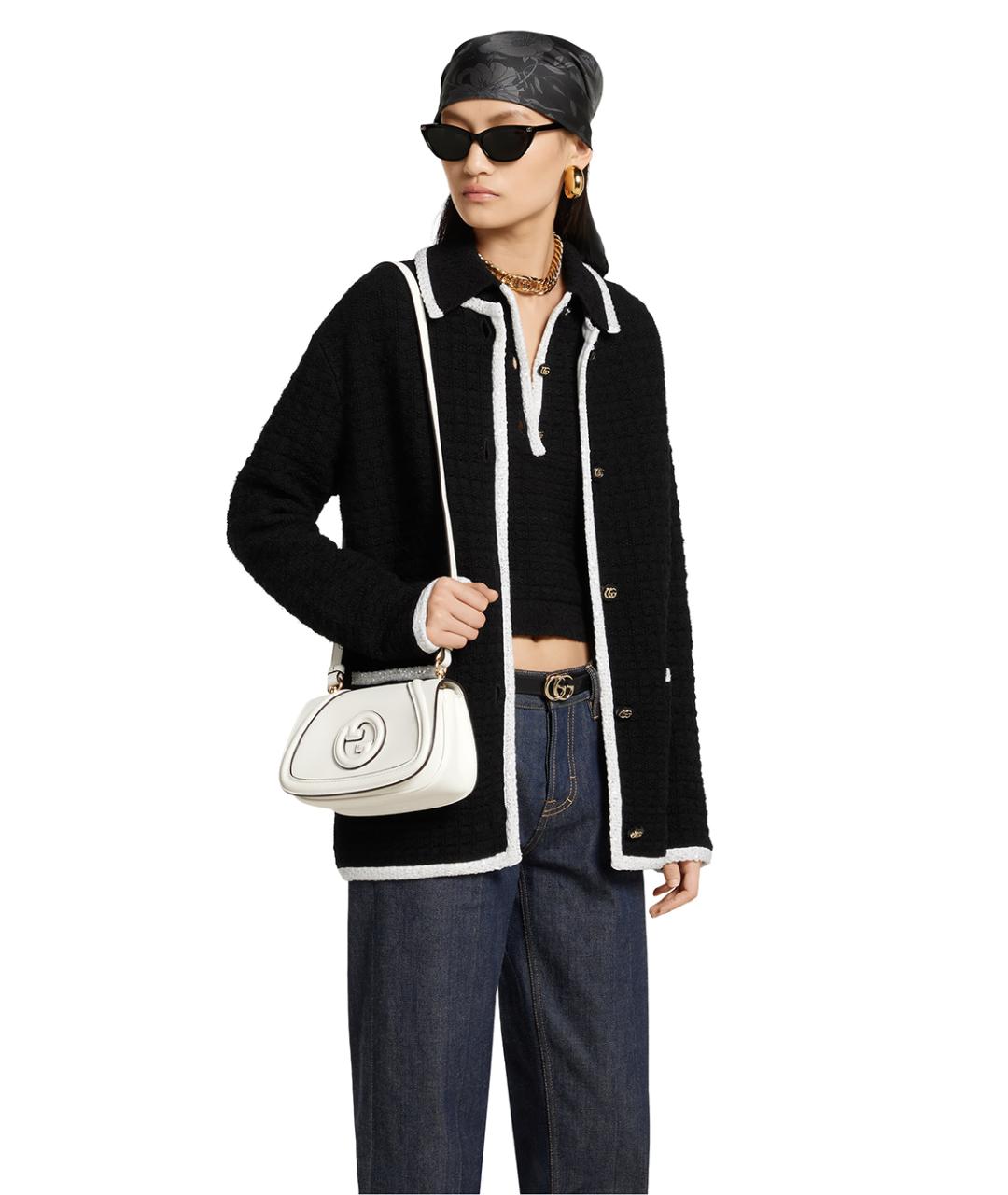 GUCCI Белая кожаная сумка через плечо, фото 2