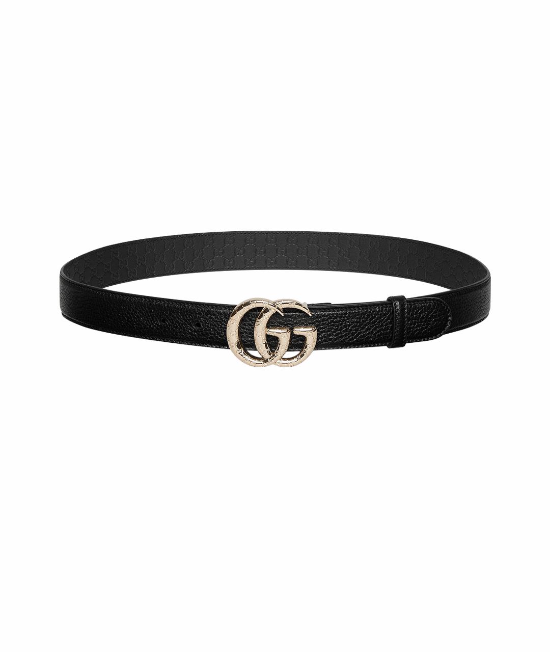 GUCCI Черный кожаный ремень, фото 1