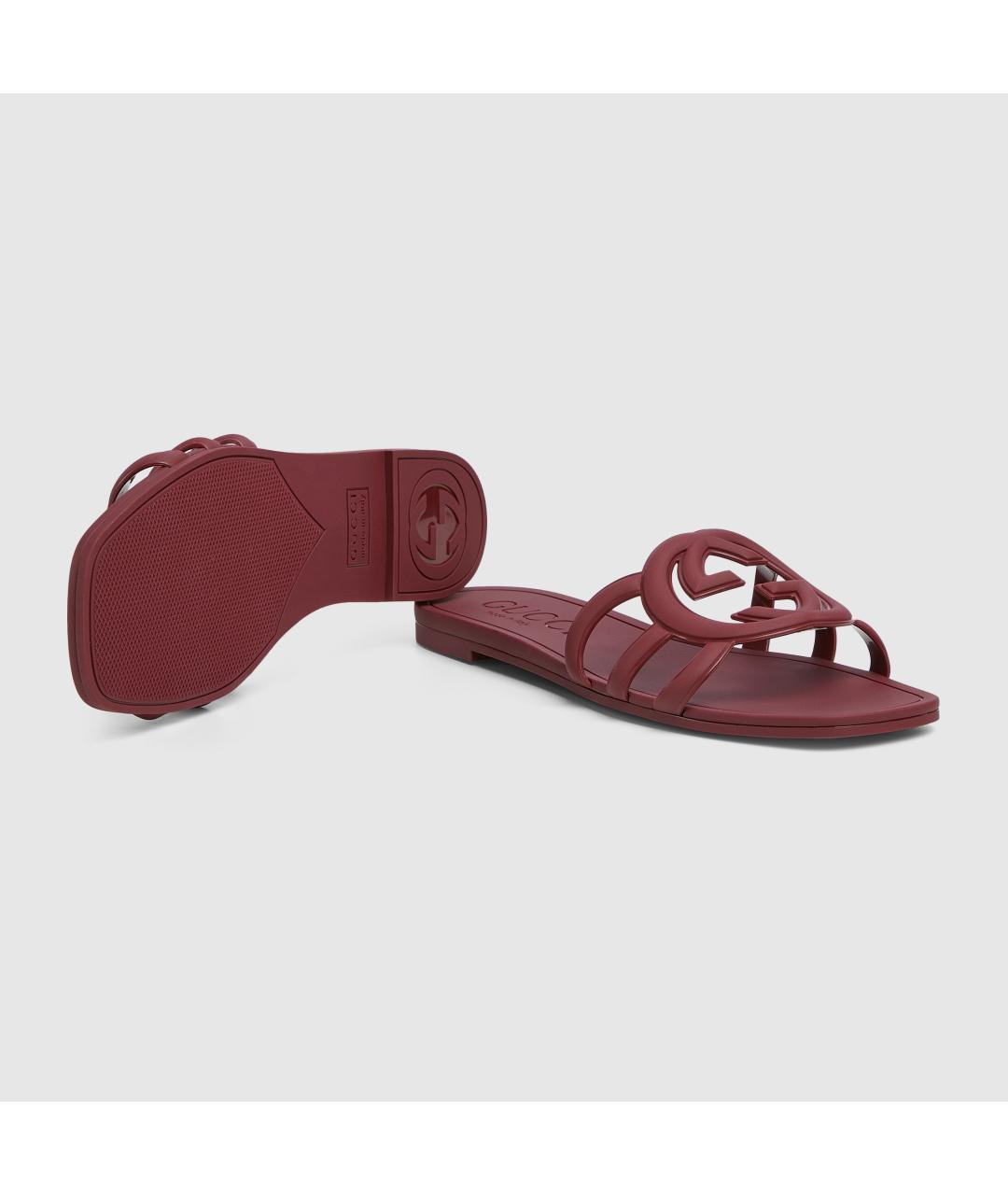 GUCCI Красные шлепанцы, фото 6