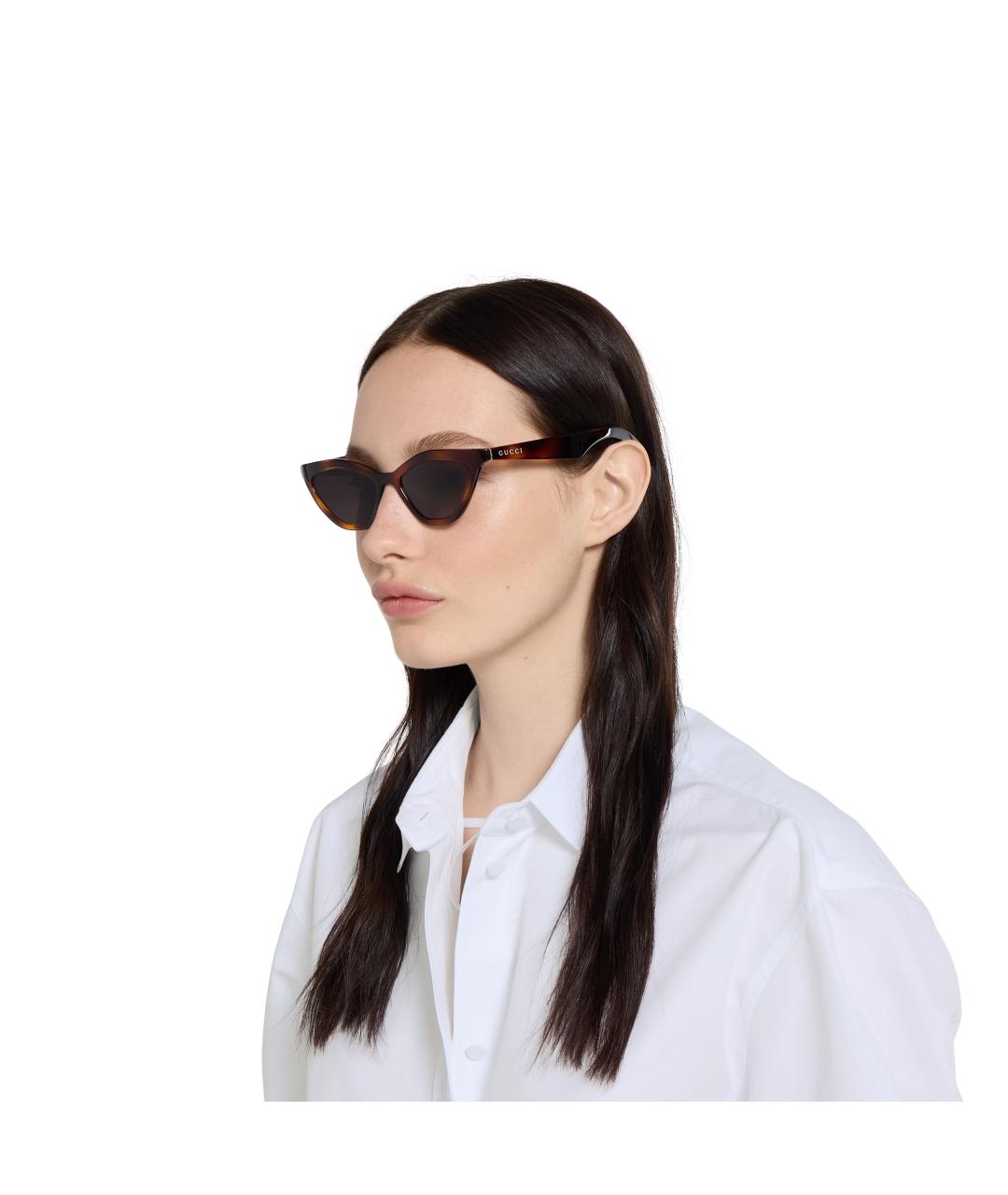 GUCCI Коричневые солнцезащитные очки, фото 4