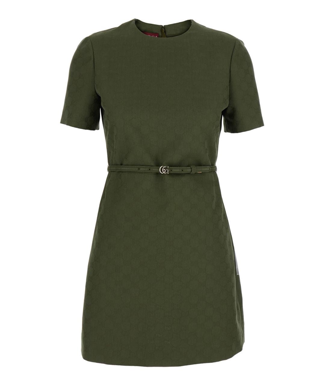 GUCCI Зеленые полиэстеровое платье, фото 1