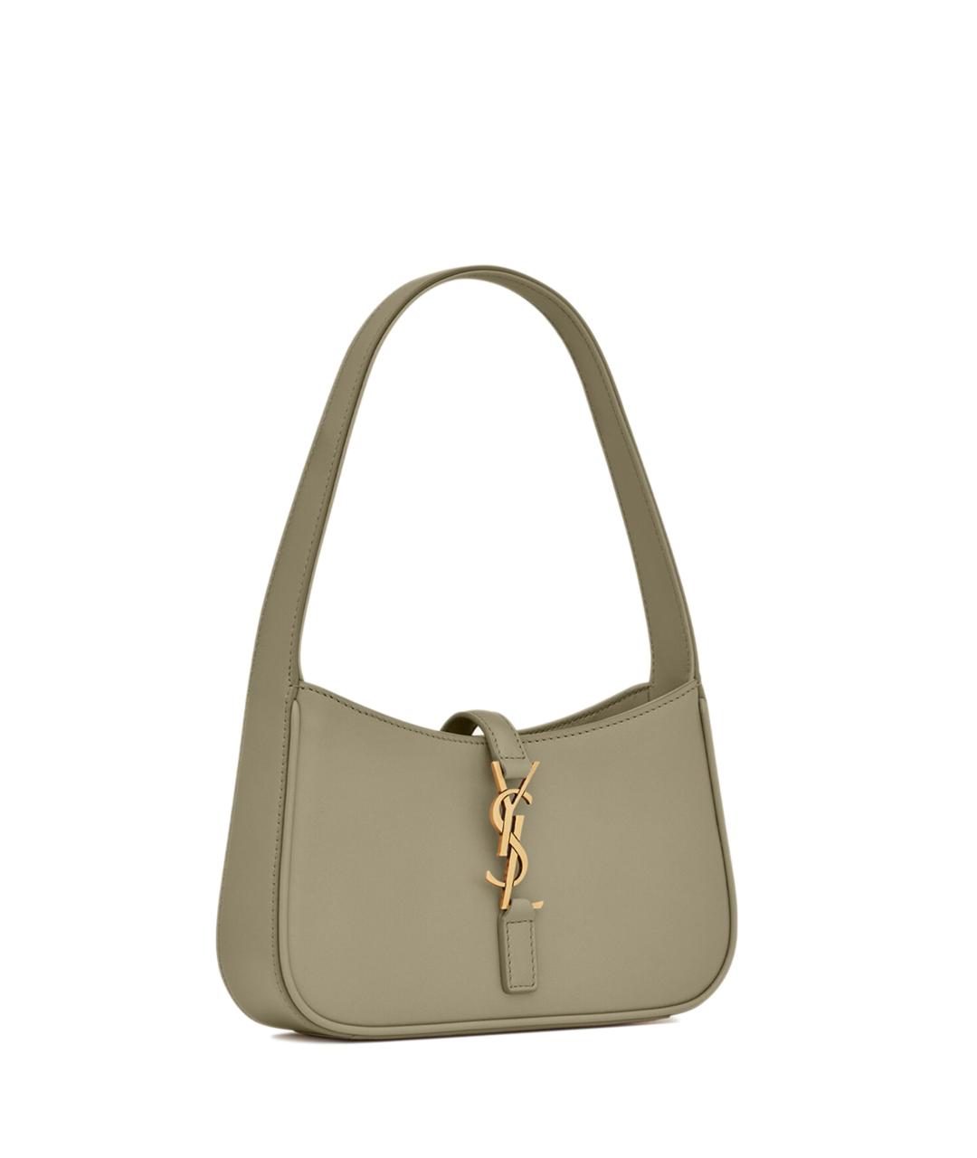 SAINT LAURENT Зеленая кожаная сумка через плечо, фото 4