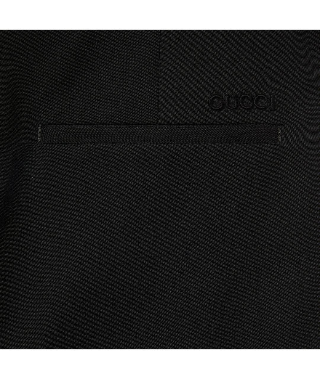 GUCCI Черные шерстяные повседневные брюки, фото 6