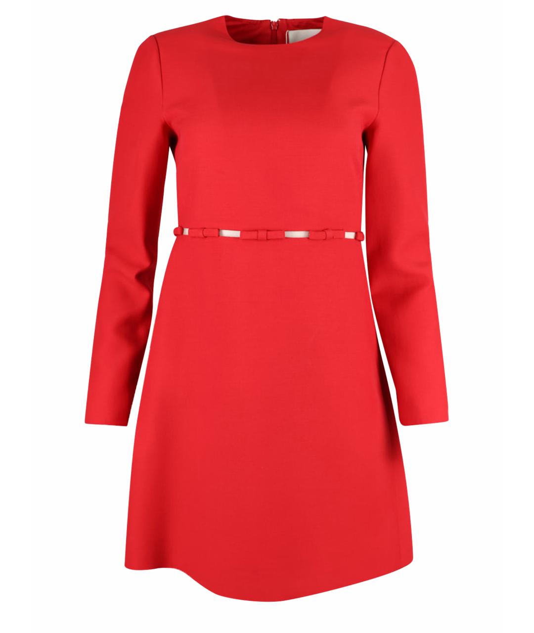 SAINT LAURENT Красное шерстяное повседневное платье, фото 1