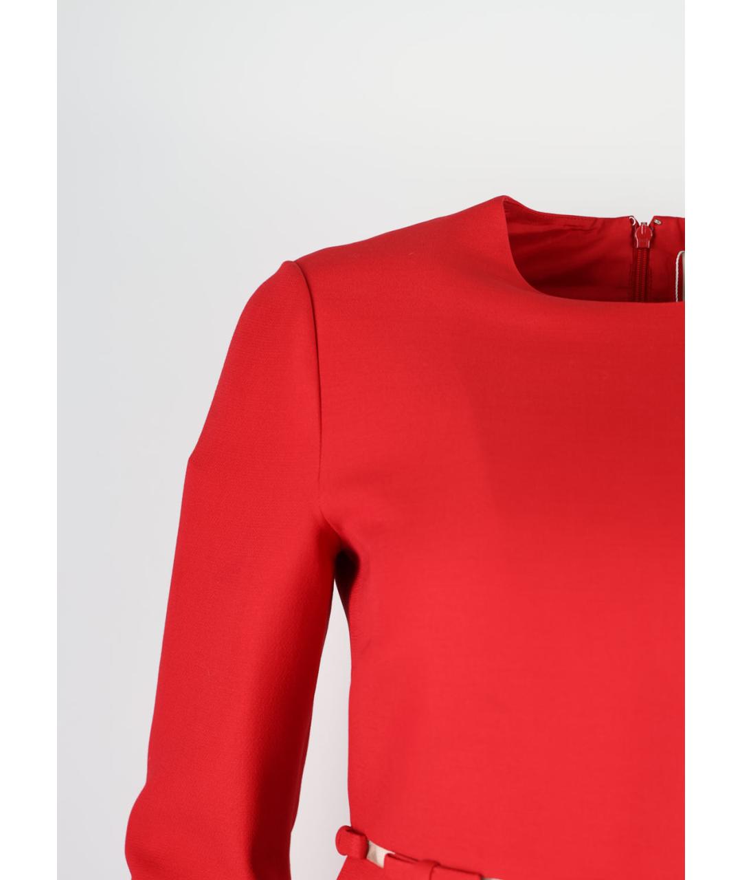 SAINT LAURENT Красное шерстяное повседневное платье, фото 2
