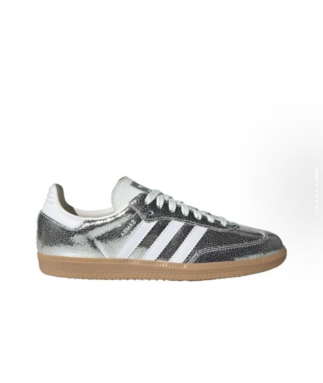 ADIDAS Серебряные кожаные кроссовки, фото 3