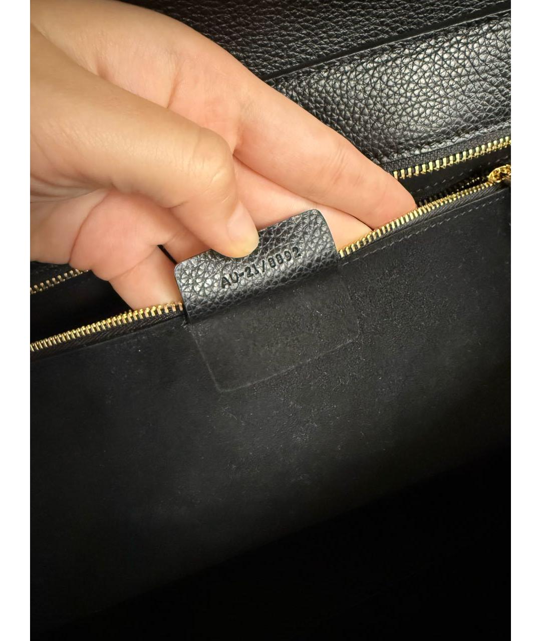 FERRAGAMO Черная кожаная сумка тоут, фото 6